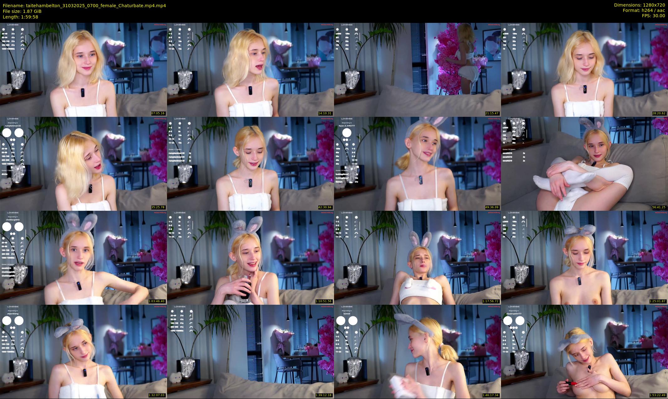 taitehambelton — 120 minute Chaturbate female cam show recording, 720p, Mar 31, 2025