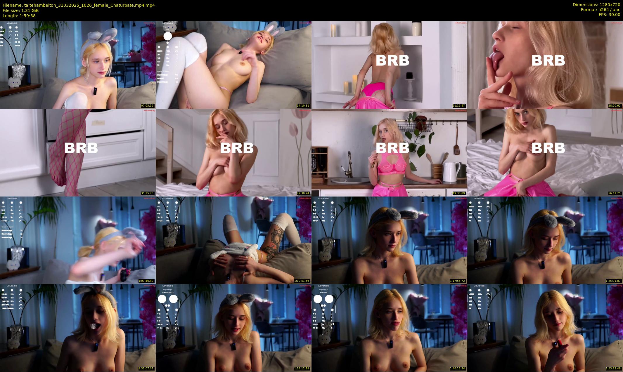 taitehambelton — 120 minute Chaturbate female cam show recording, 720p, Mar 31, 2025
