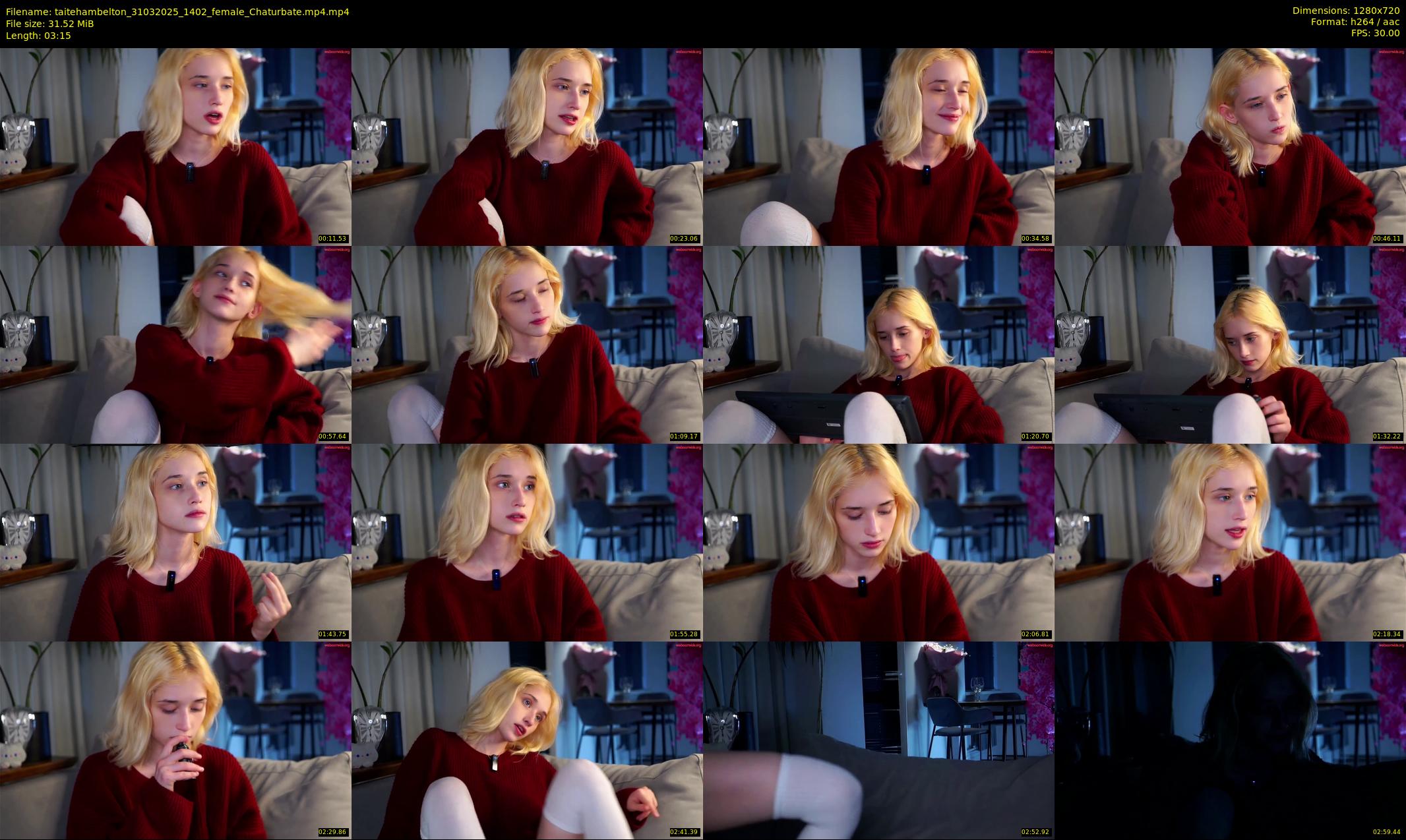 taitehambelton — 4 minute Chaturbate female cam show recording, 720p, Mar 31, 2025