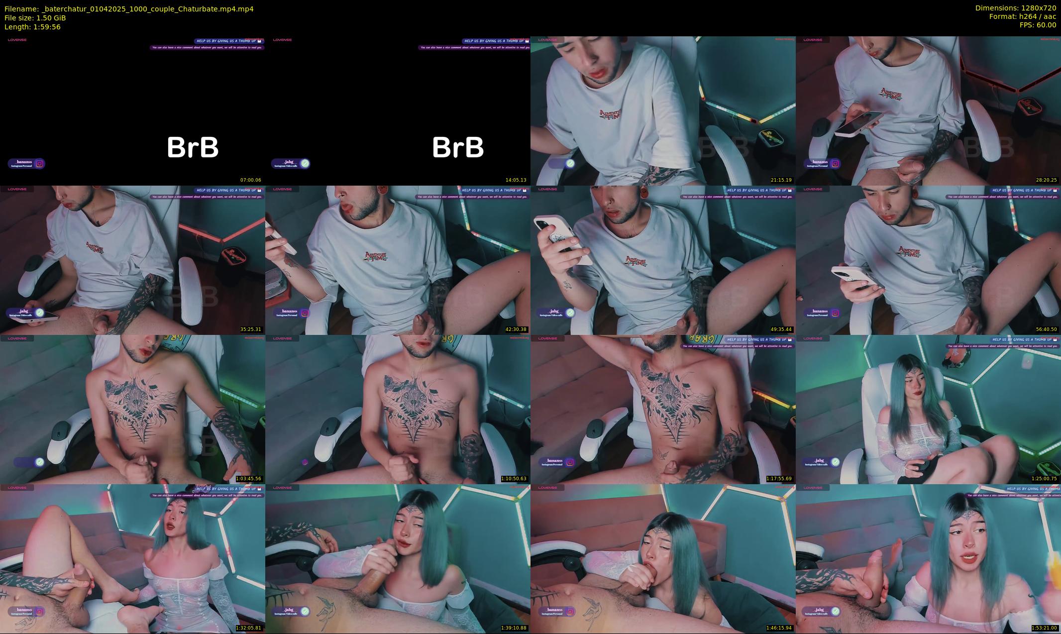 _baterchatur — 120 minute Chaturbate couple cam show recording, 720p, Apr 1, 2025