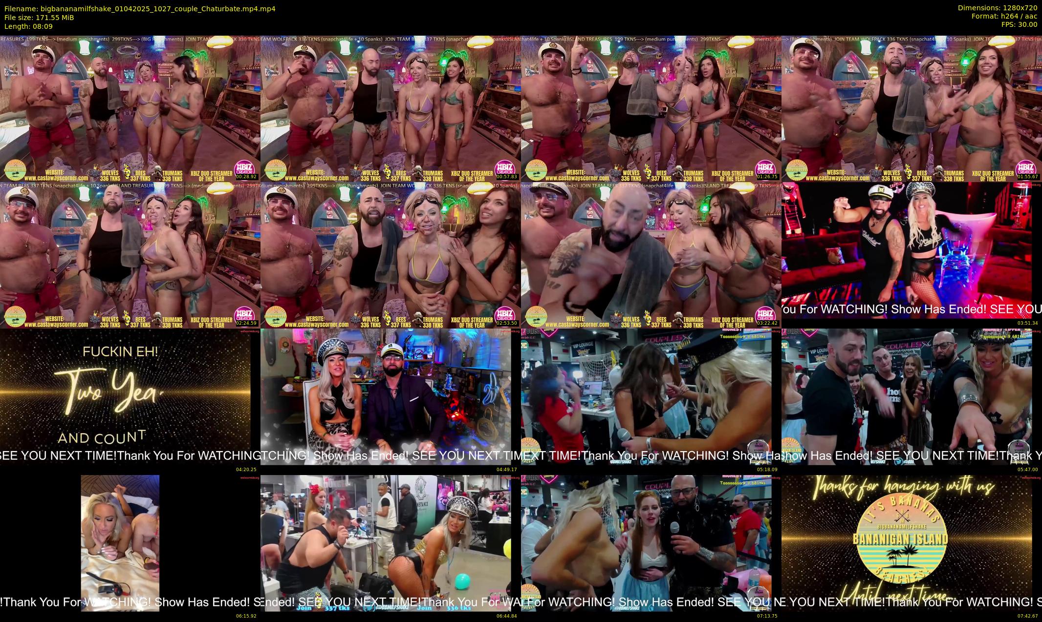 bigbananamilfshake — 9 minute Chaturbate couple cam show recording, 720p, Apr 1, 2025