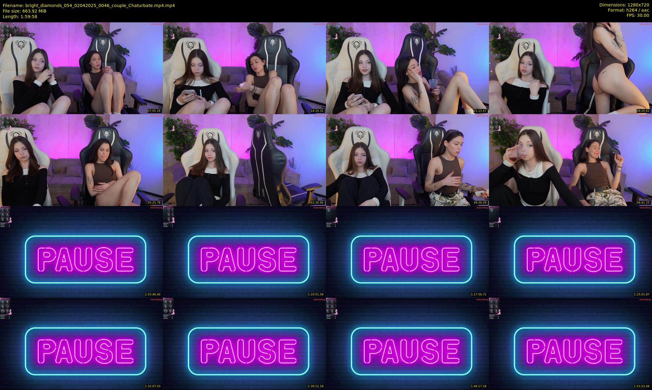 bright_diamonds_054 — 120 minute Chaturbate couple cam show recording, 720p, Apr 2, 2025