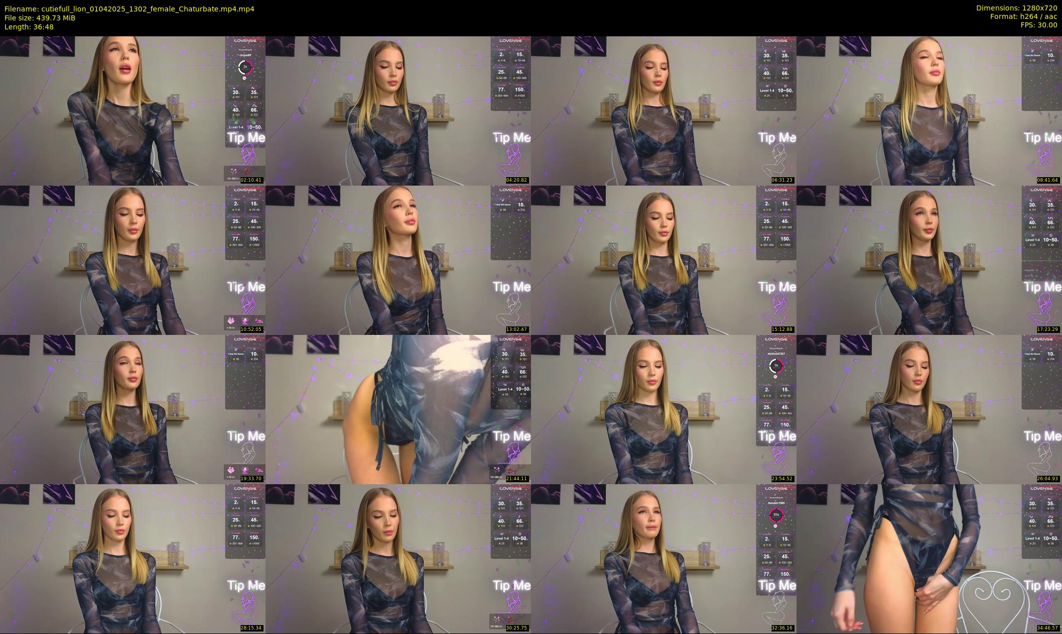 cutiefull_lion — 37 minute Chaturbate female cam show recording, 720p, Apr 1, 2025