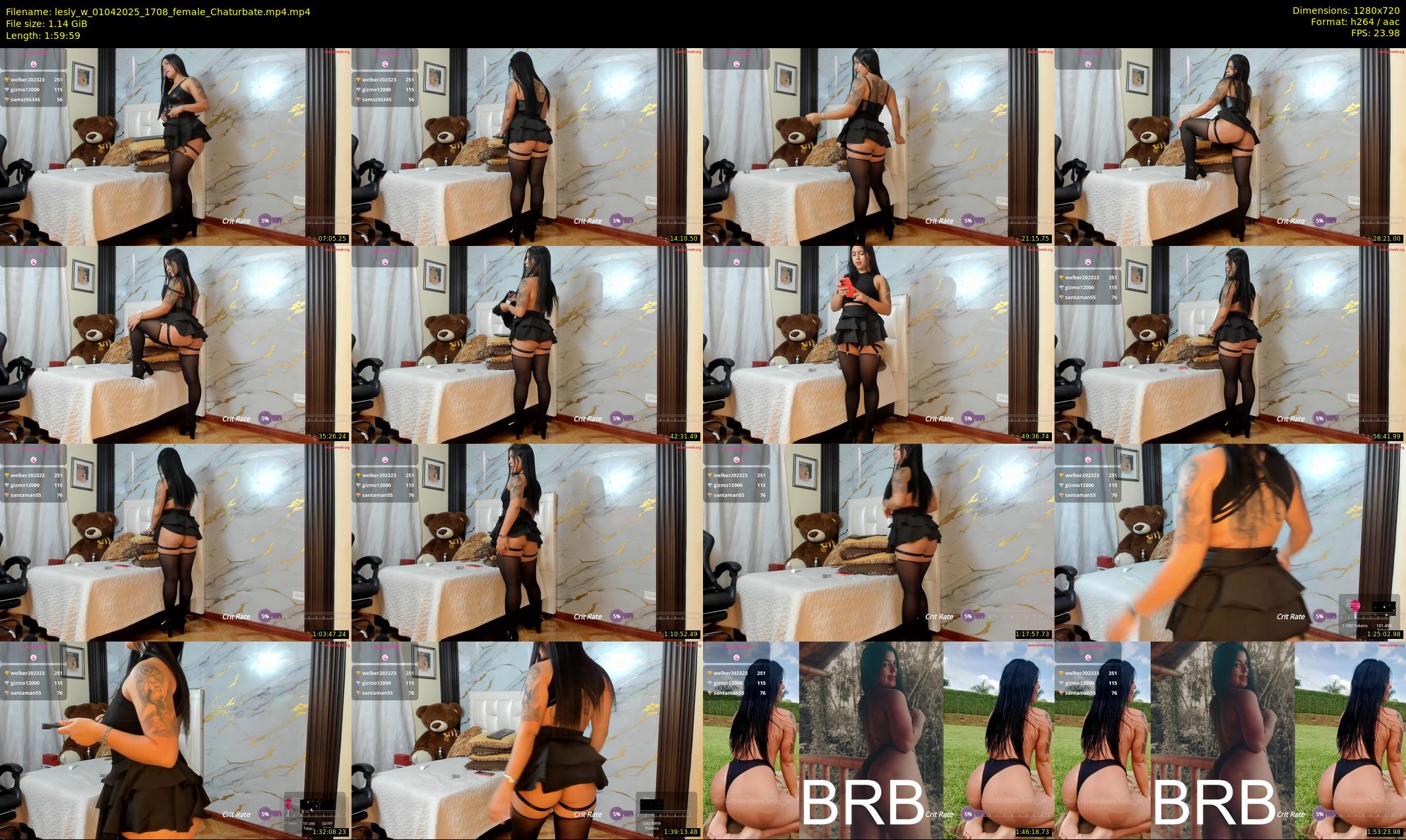 lesly_w — 120 minute Chaturbate female cam show recording, 720p, Apr 1, 2025