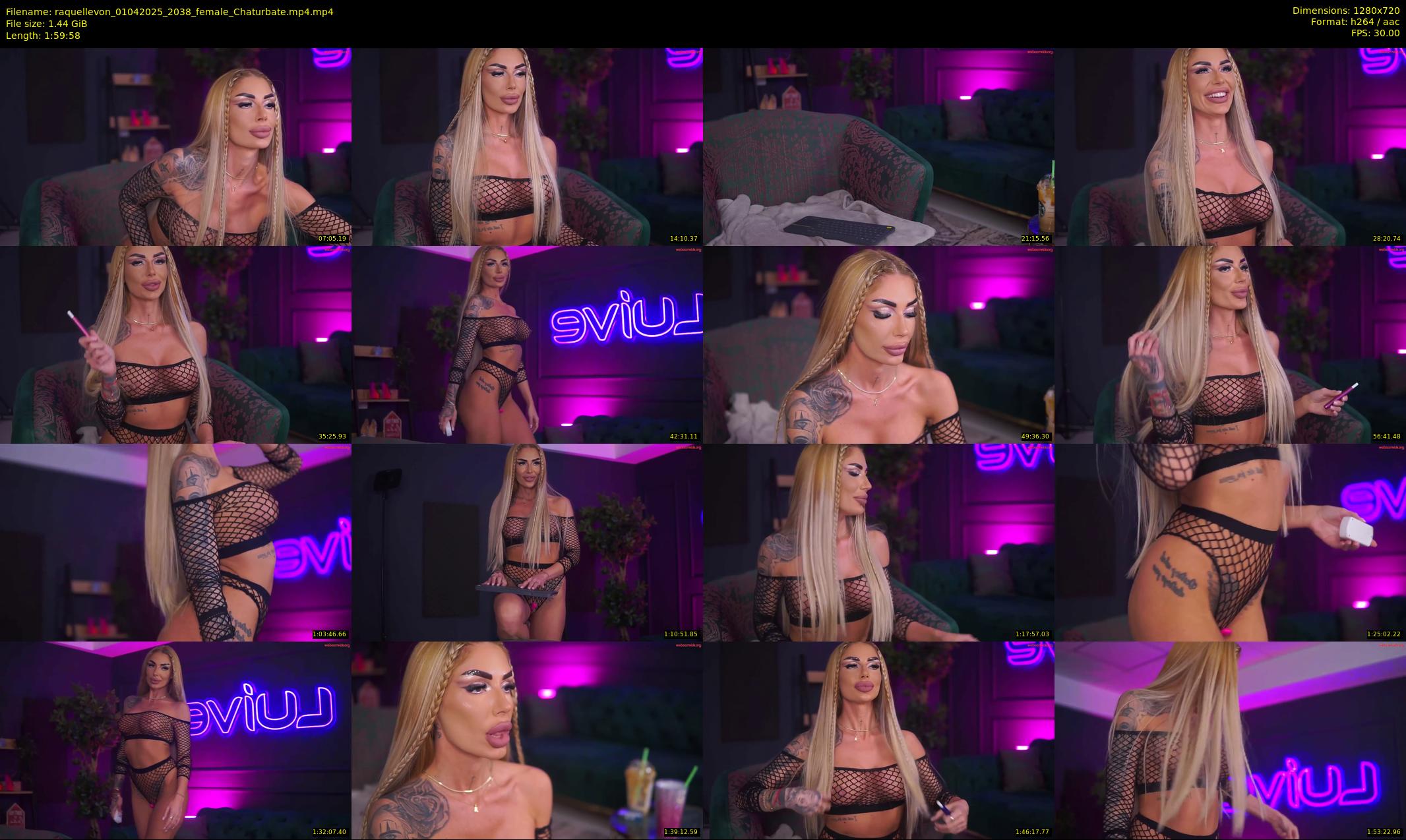 raquellevon — 120 minute Chaturbate female cam show recording, 720p, Apr 1, 2025