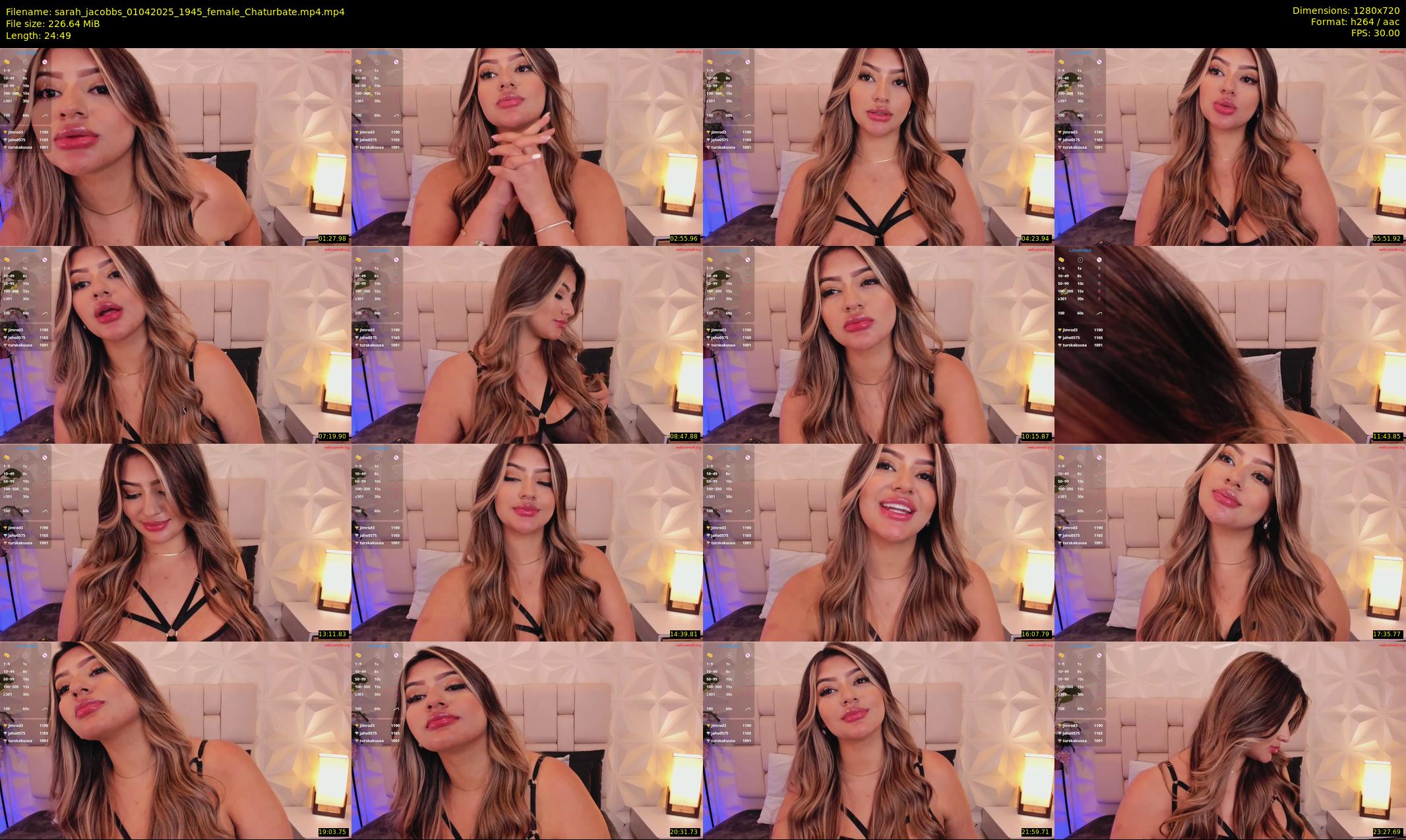 sarah_jacobbs — 25 minute Chaturbate female cam show recording, 720p, Apr 1, 2025