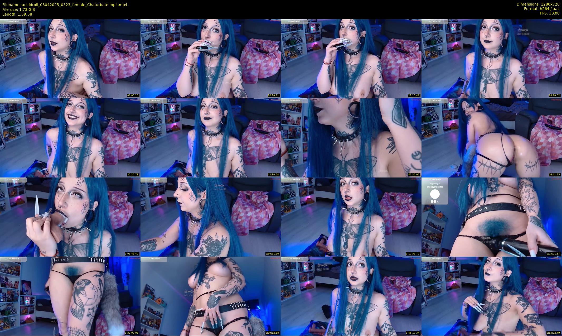 aciddroll — 120 minute Chaturbate female cam show recording, 720p, Apr 3, 2025