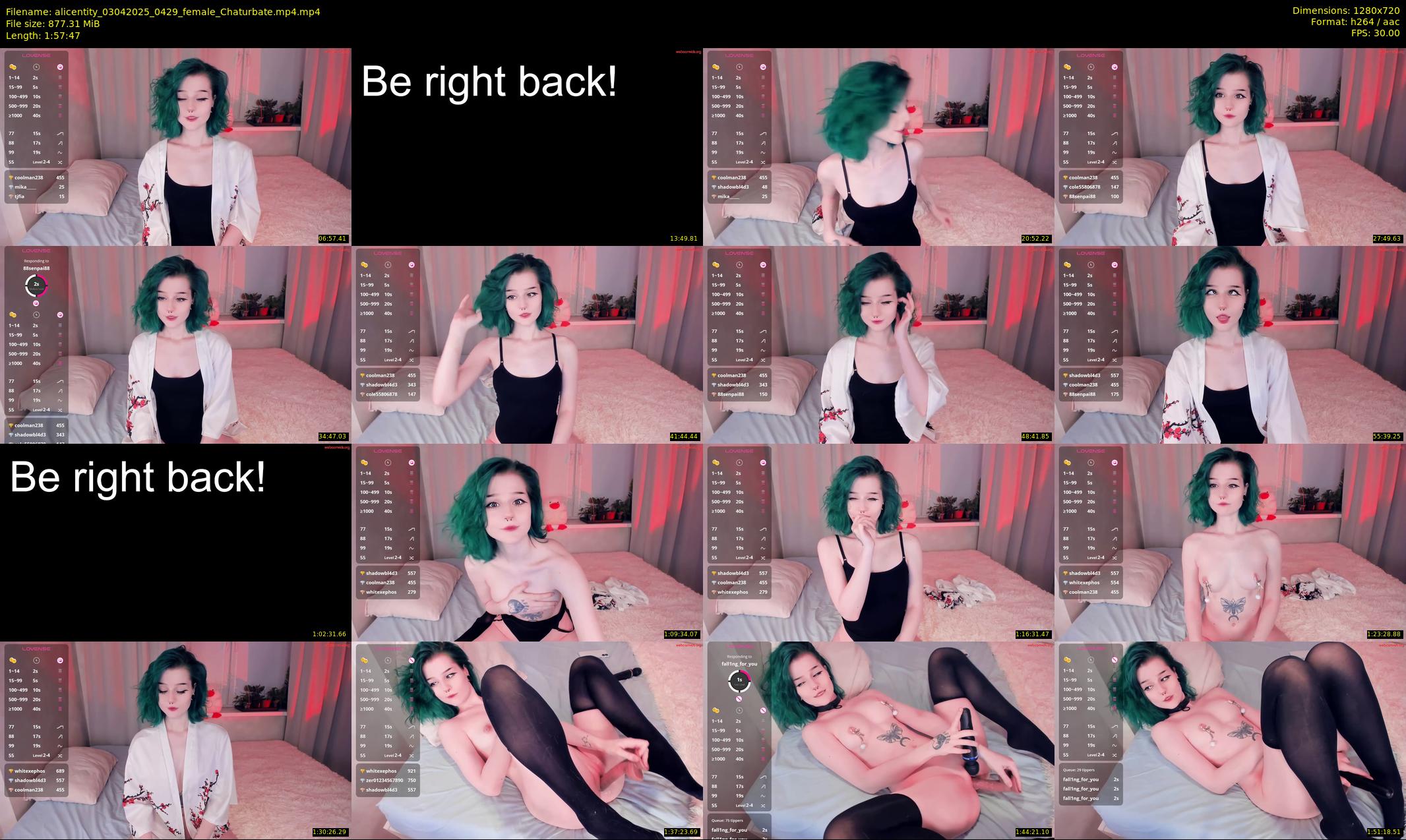 alicentity — 118 minute Chaturbate female cam show recording, 720p, Apr 3, 2025