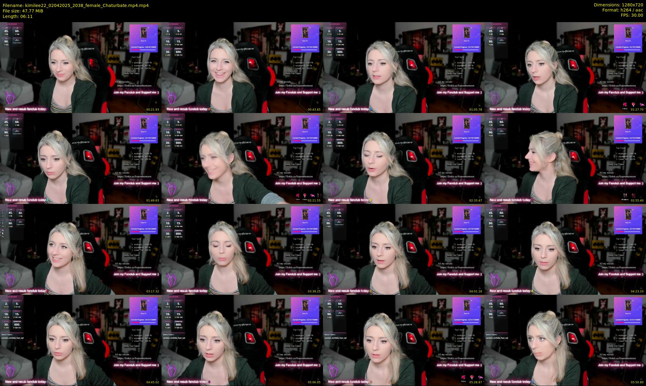 kimilee22 — 7 minute Chaturbate female cam show recording, 720p, Apr 2, 2025