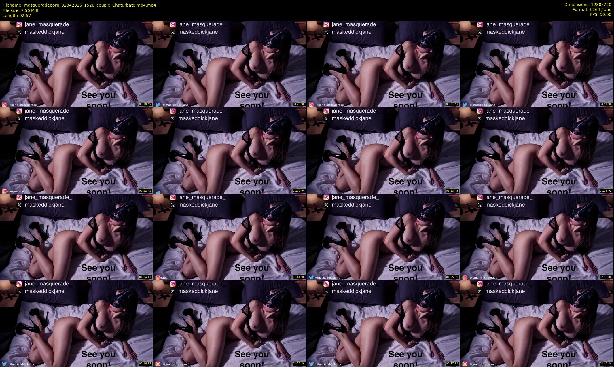 masqueradeporn — 3 minute Chaturbate couple cam show recording, 720p, Apr 2, 2025
