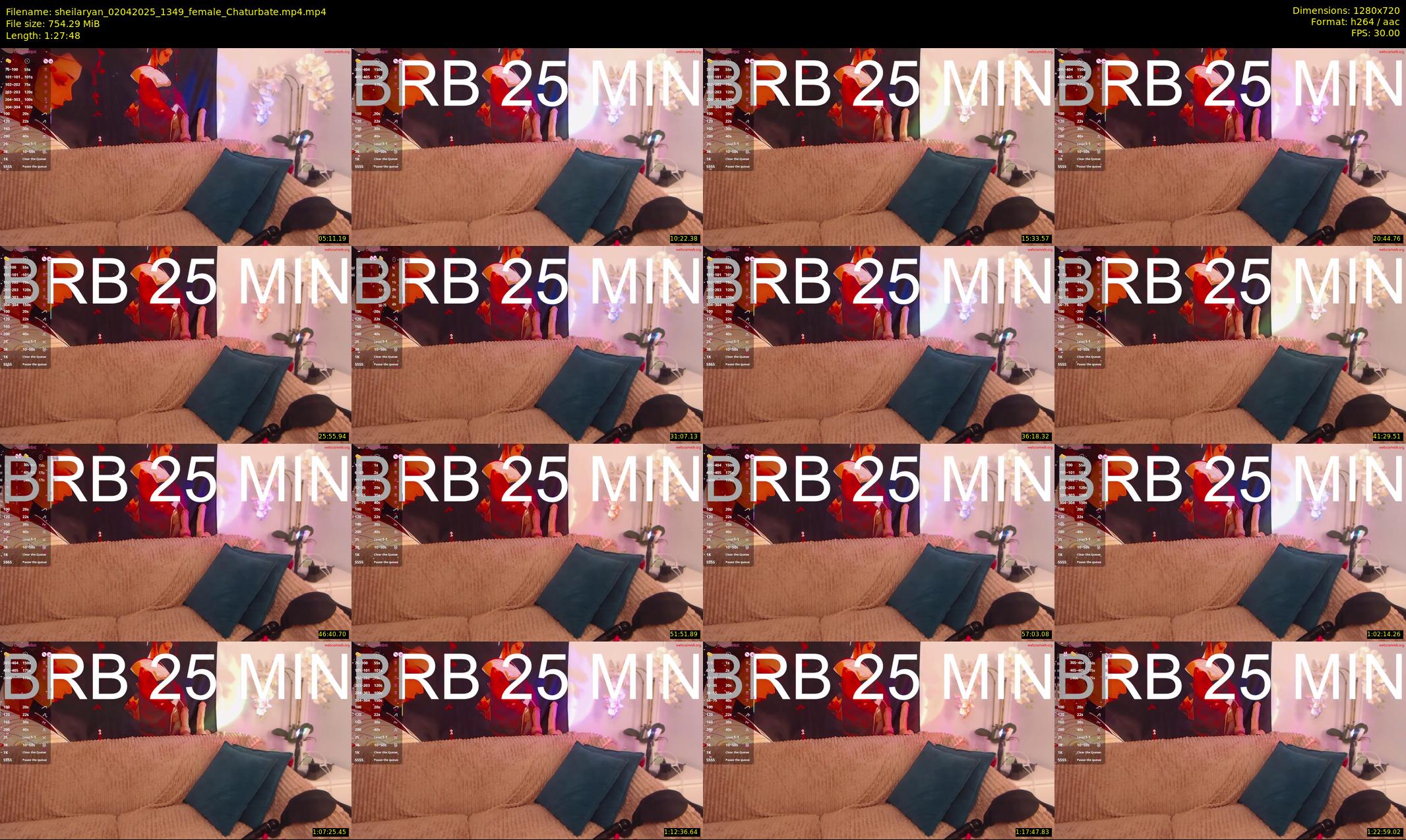 sheilaryan — 88 minute Chaturbate female cam show recording, 720p, Apr 2, 2025