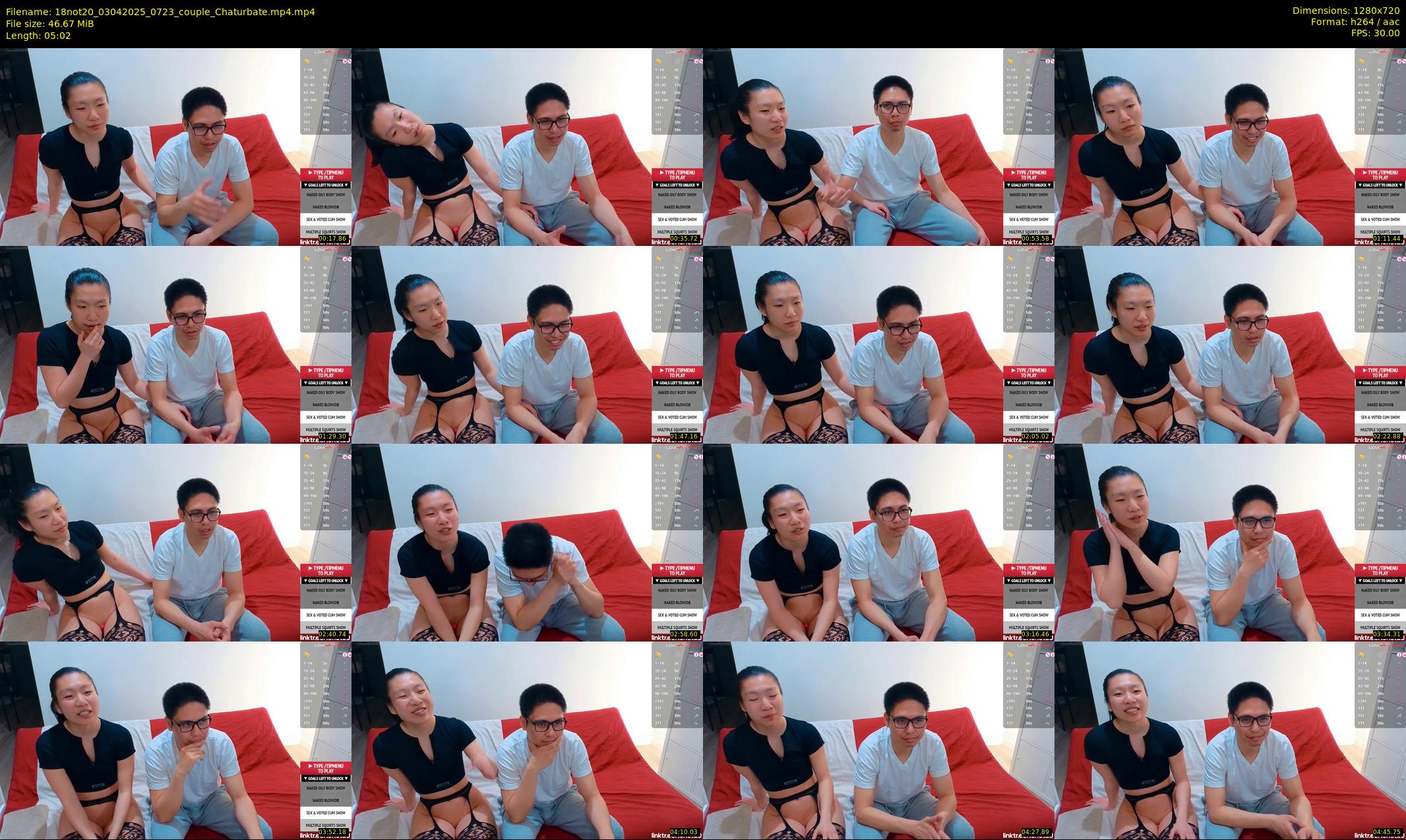 18not20 — 6 minute Chaturbate couple cam show recording, 720p, Apr 3, 2025