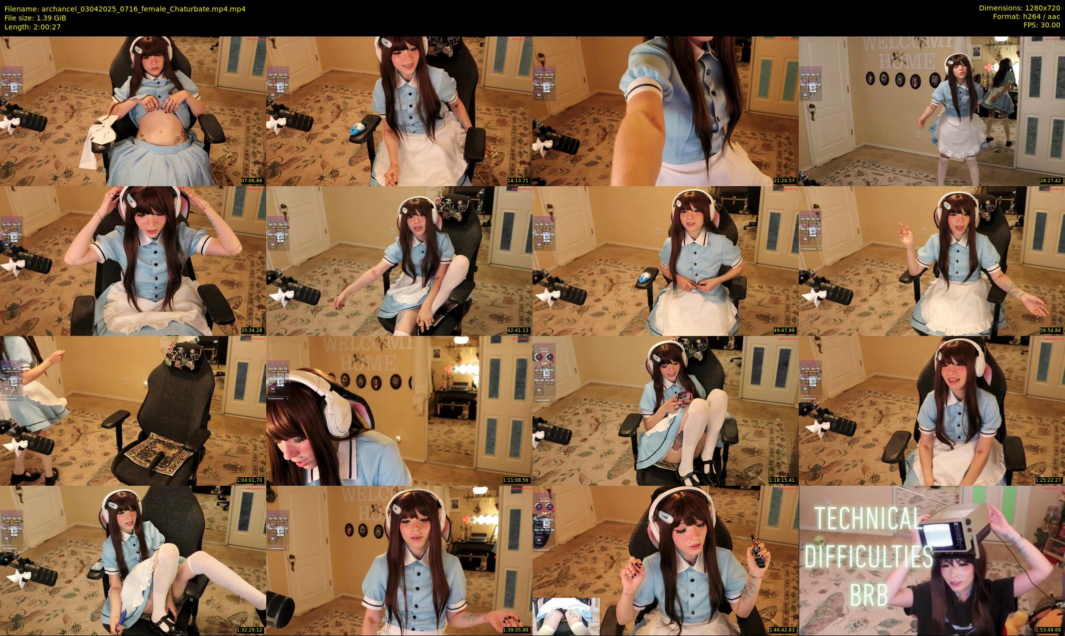 archancel — 121 minute Chaturbate female cam show recording, 720p, Apr 3, 2025