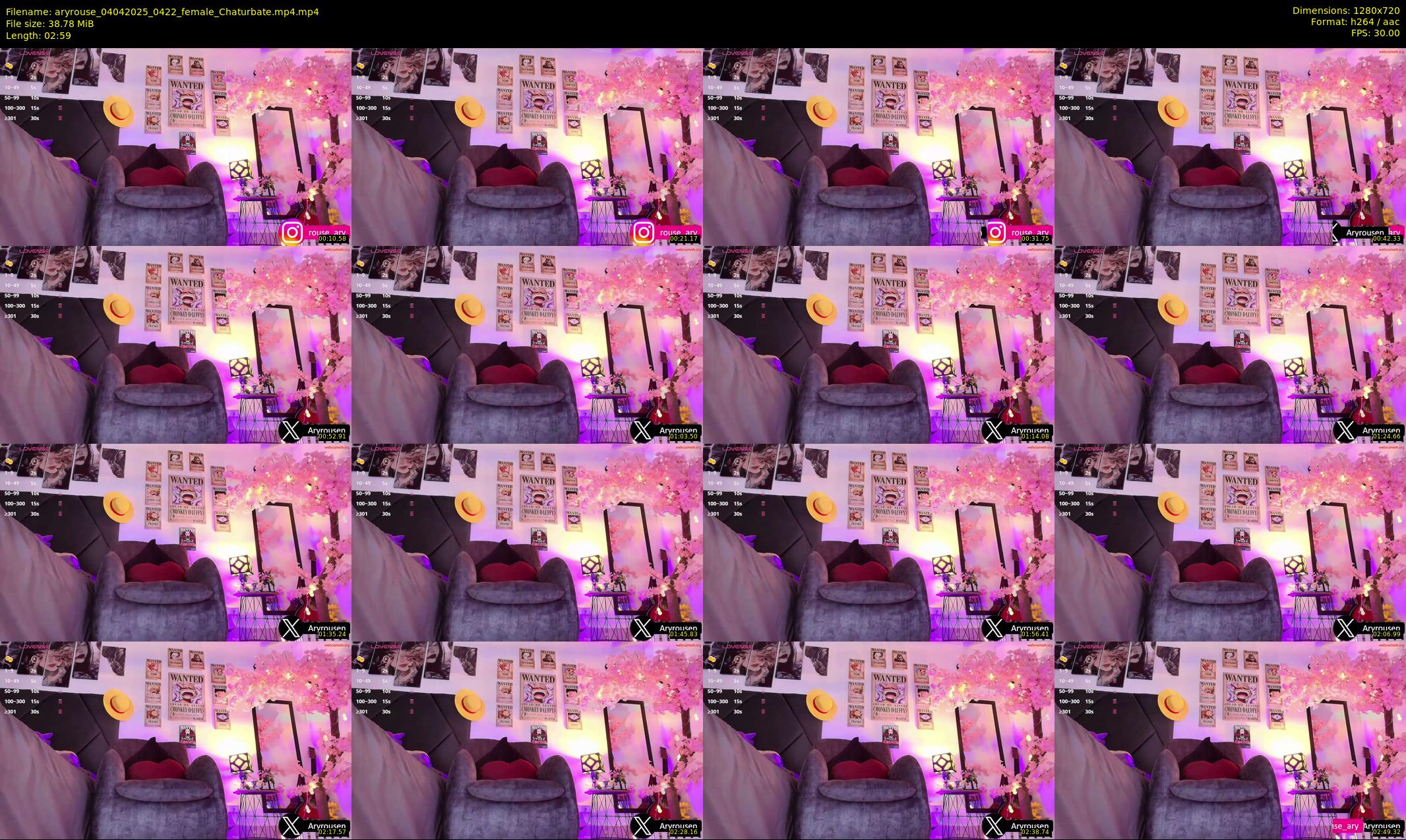 aryrouse — 3 minute Chaturbate female cam show recording, 720p, Apr 4, 2025