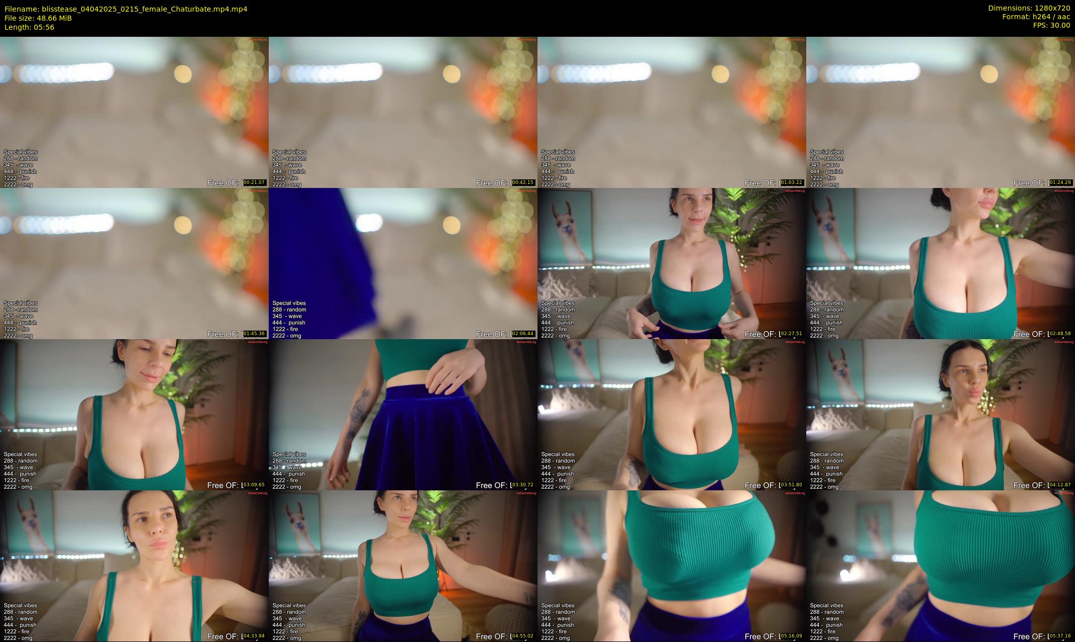 blisstease — 6 minute Chaturbate female cam show recording, 720p, Apr 4, 2025
