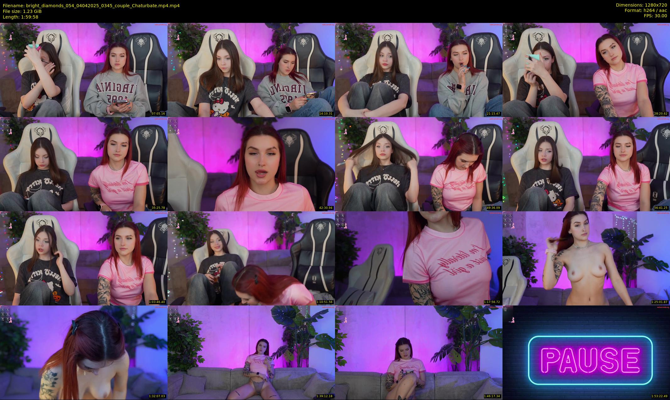 bright_diamonds_054 — 120 minute Chaturbate couple cam show recording, 720p, Apr 4, 2025