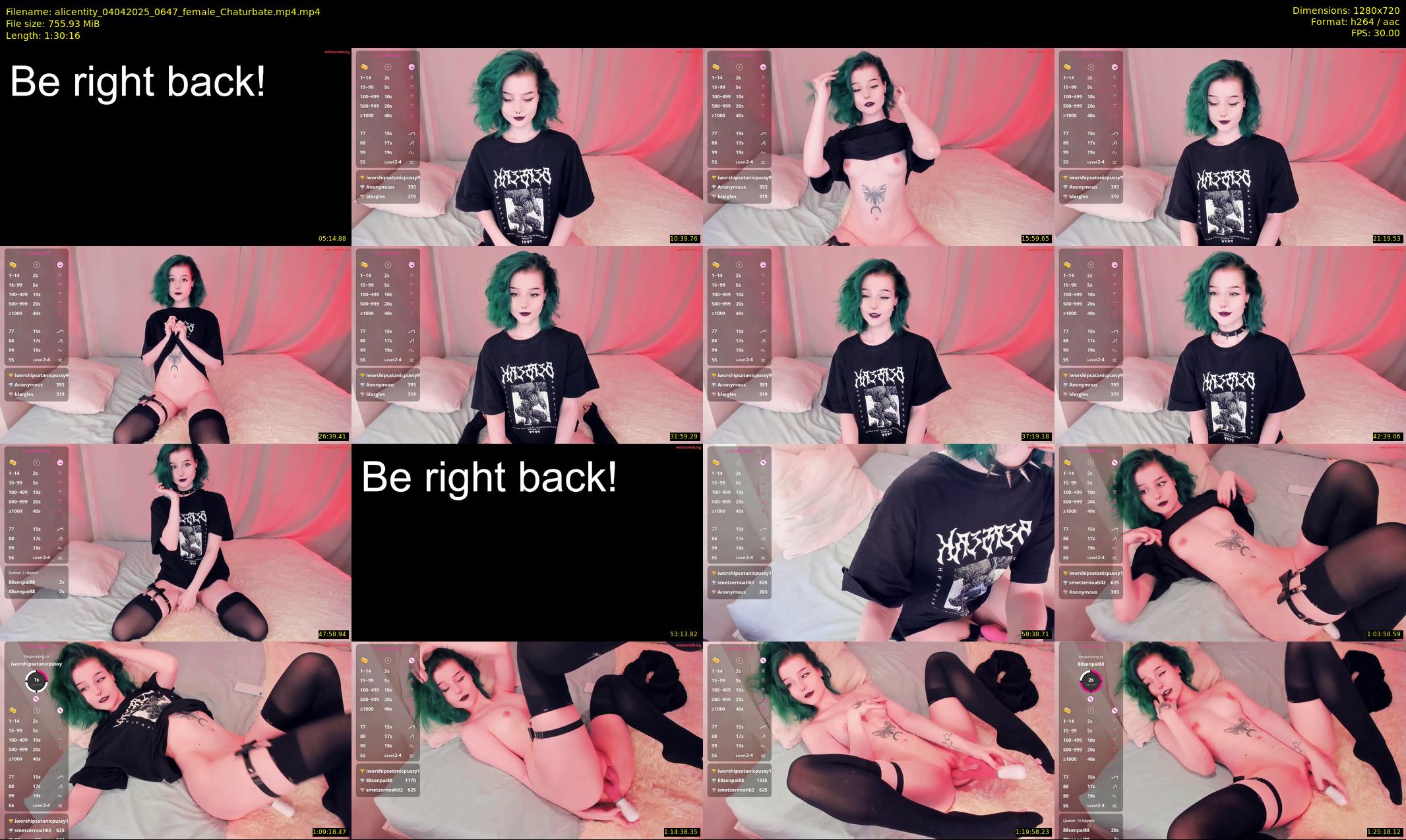 alicentity — 91 minute Chaturbate female cam show recording, 720p, Apr 4, 2025