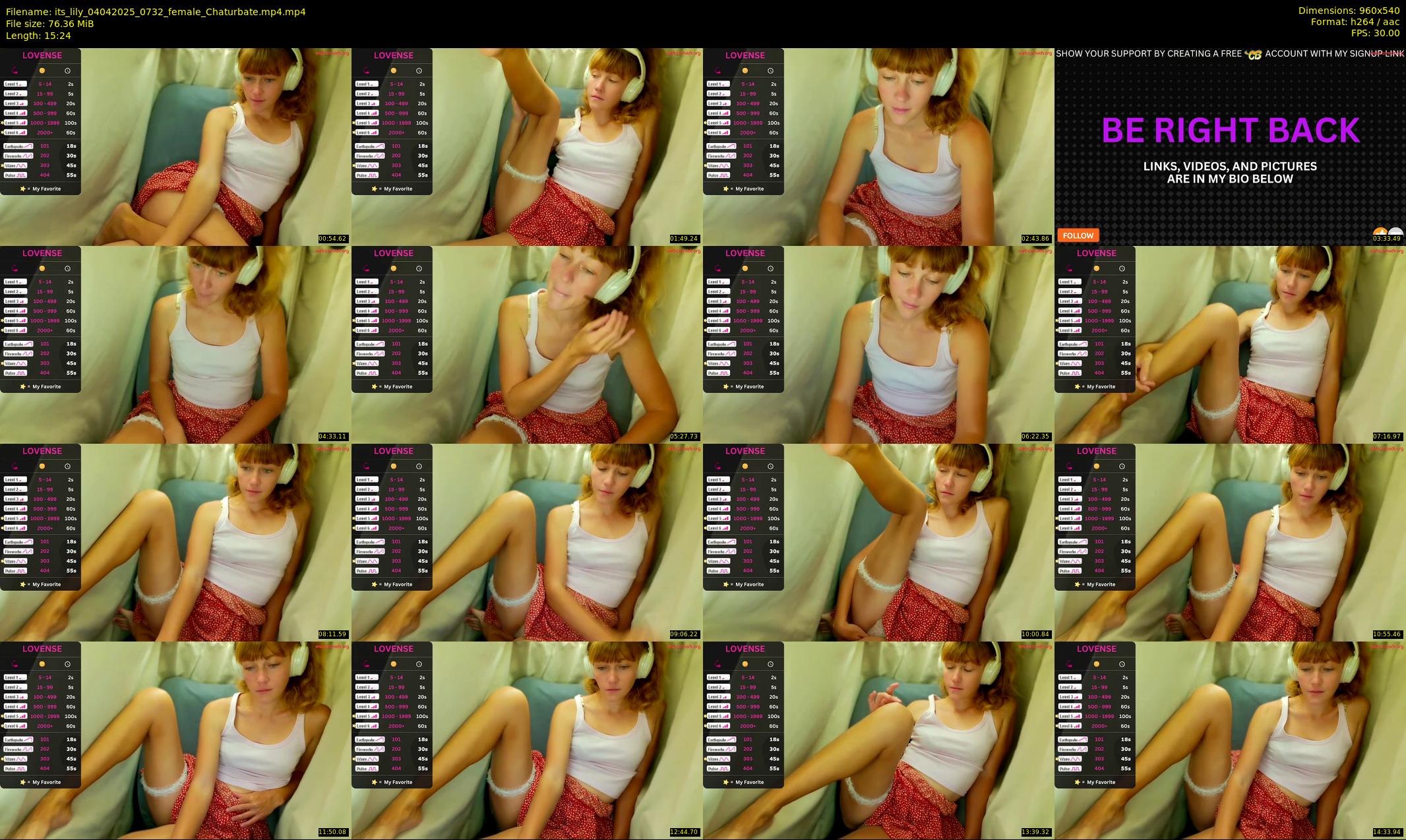 its_lily — 16 minute Chaturbate female cam show recording, 480p, Apr 4, 2025