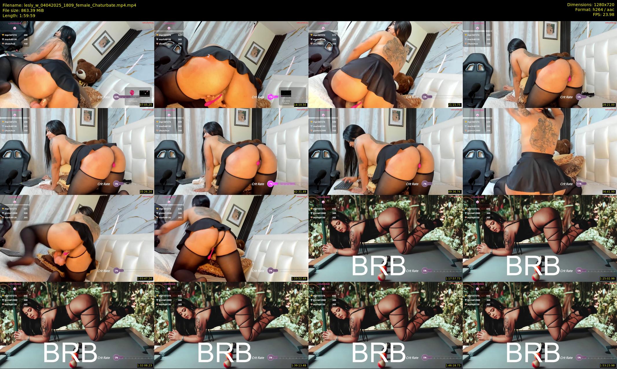 lesly_w — 120 minute Chaturbate female cam show recording, 720p, Apr 4, 2025