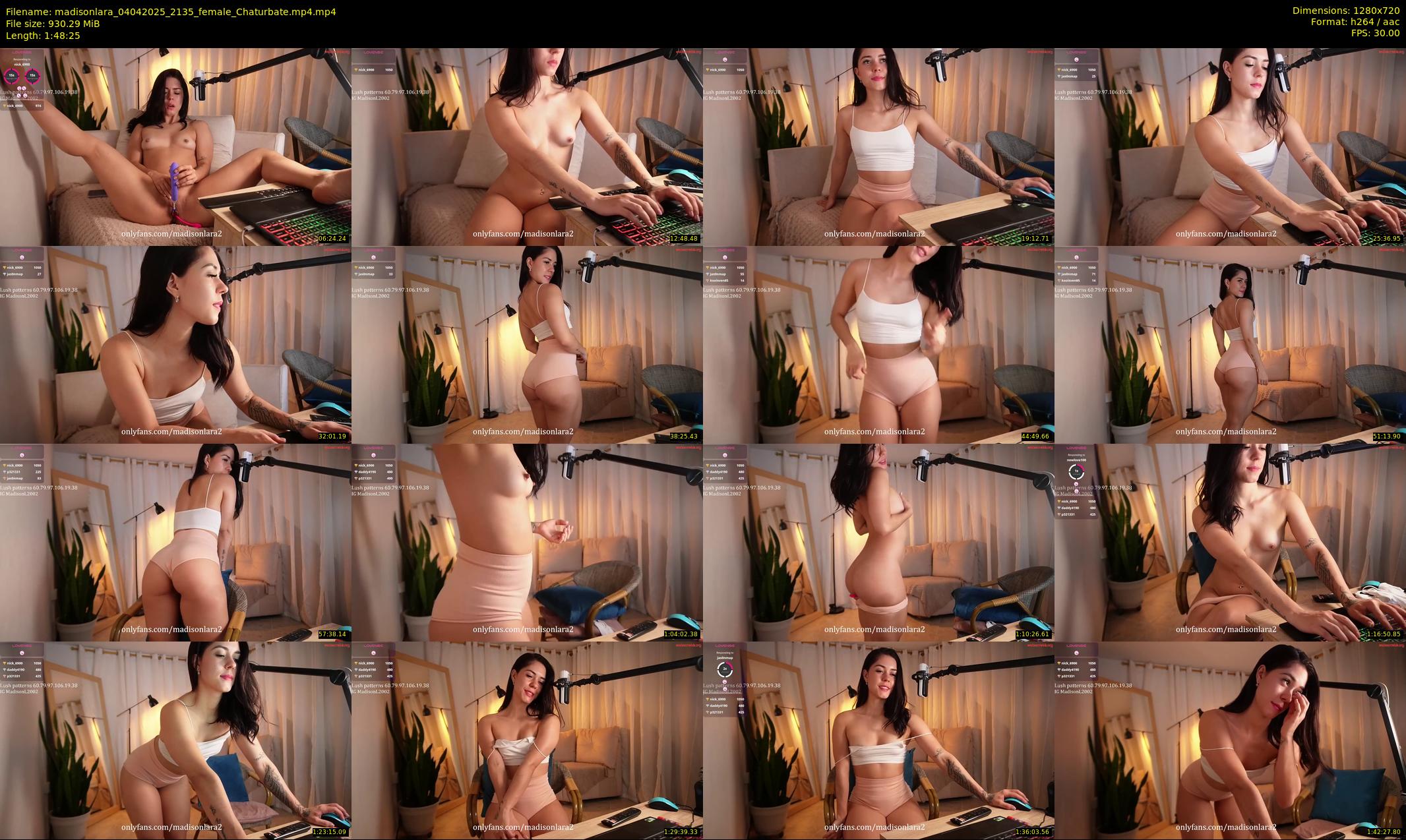 madisonlara — 109 minute Chaturbate female cam show recording, 720p, Apr 4, 2025