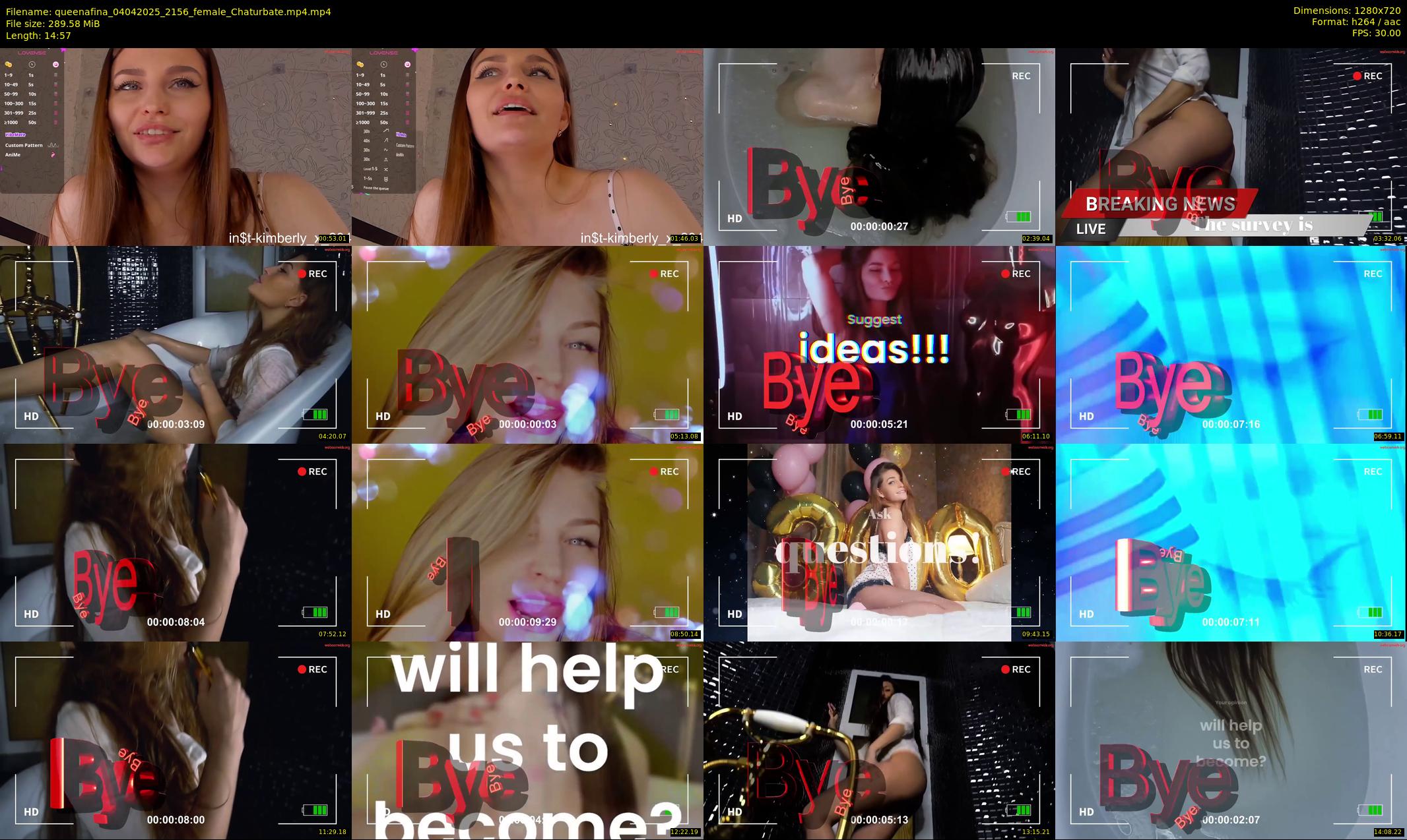 queenafina — 15 minute Chaturbate female cam show recording, 720p, Apr 4, 2025