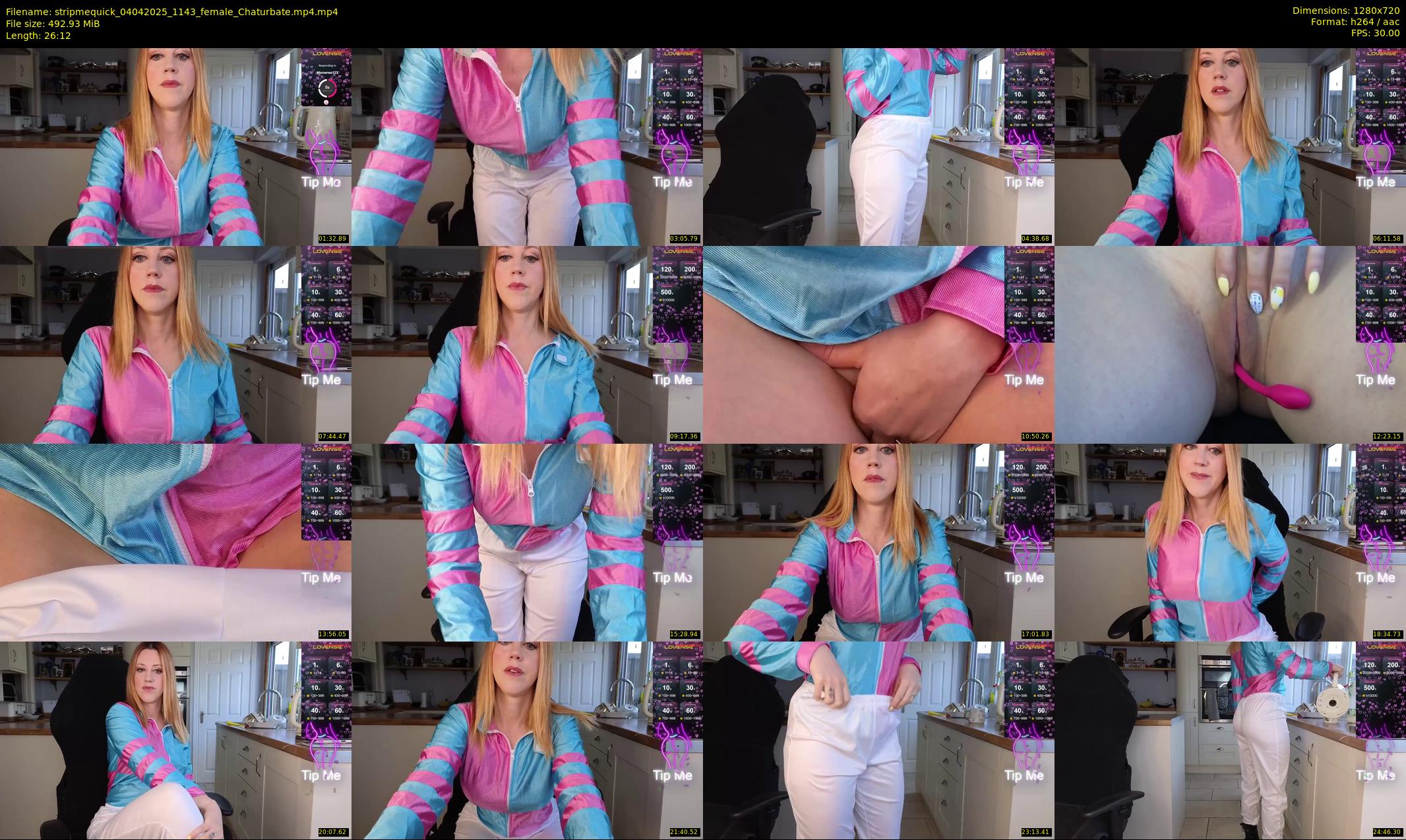 stripmequick — 27 minute Chaturbate female cam show recording, 720p, Apr 4, 2025