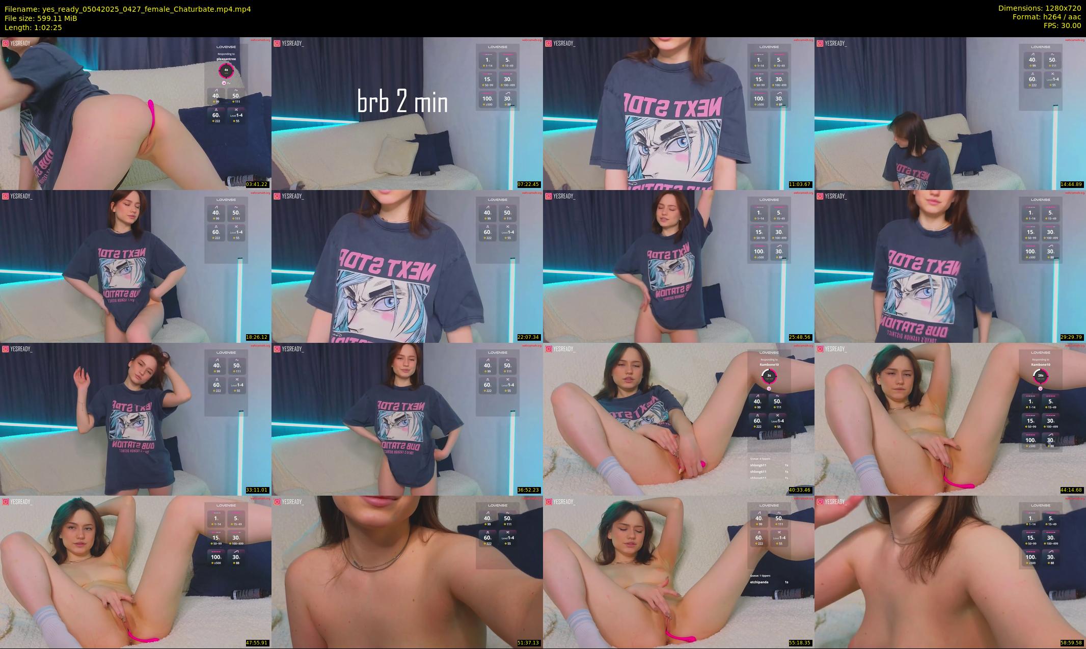 yes_ready — 63 minute Chaturbate female cam show recording, 720p, Apr 5, 2025