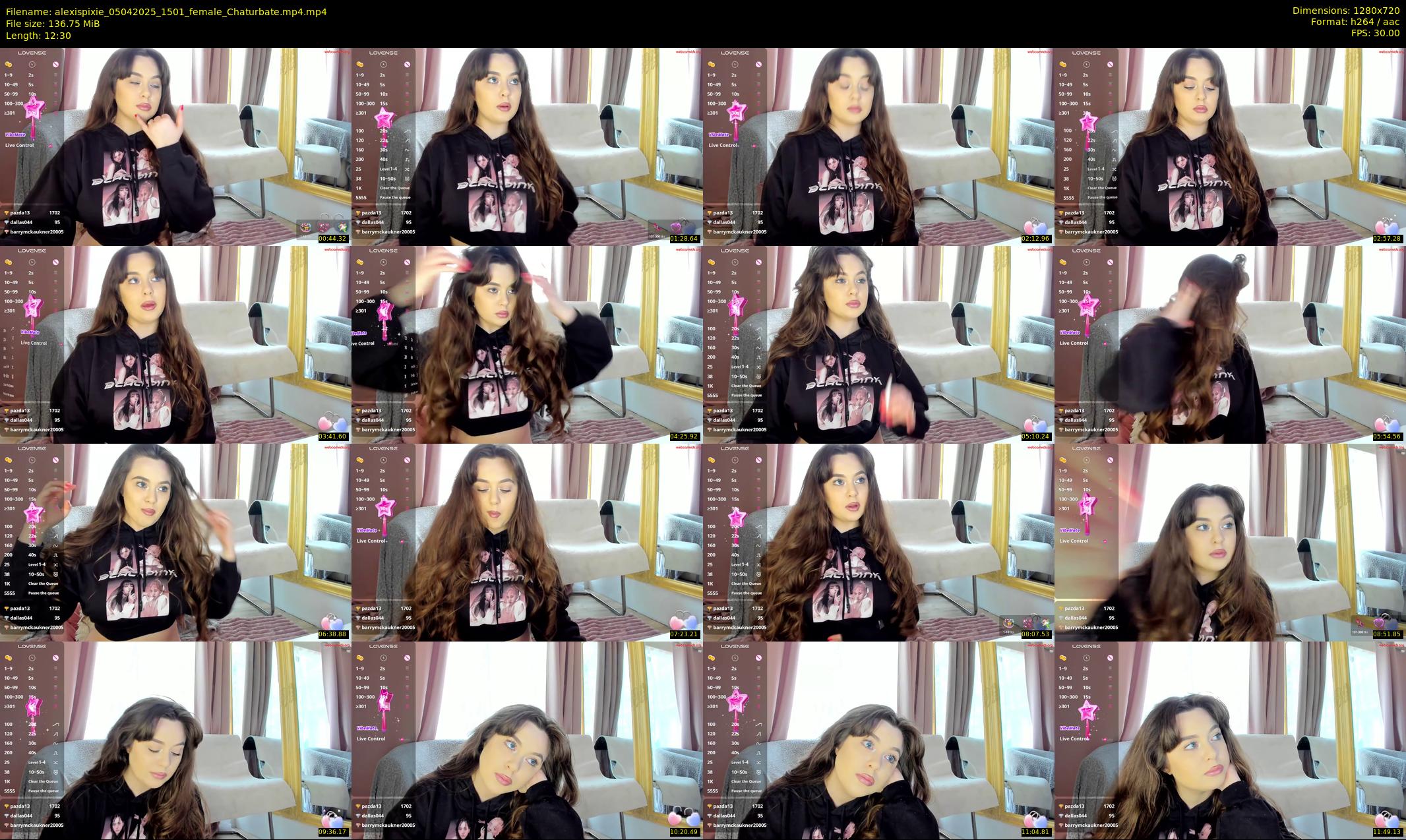 alexispixie — 13 minute Chaturbate female cam show recording, 720p, Apr 5, 2025