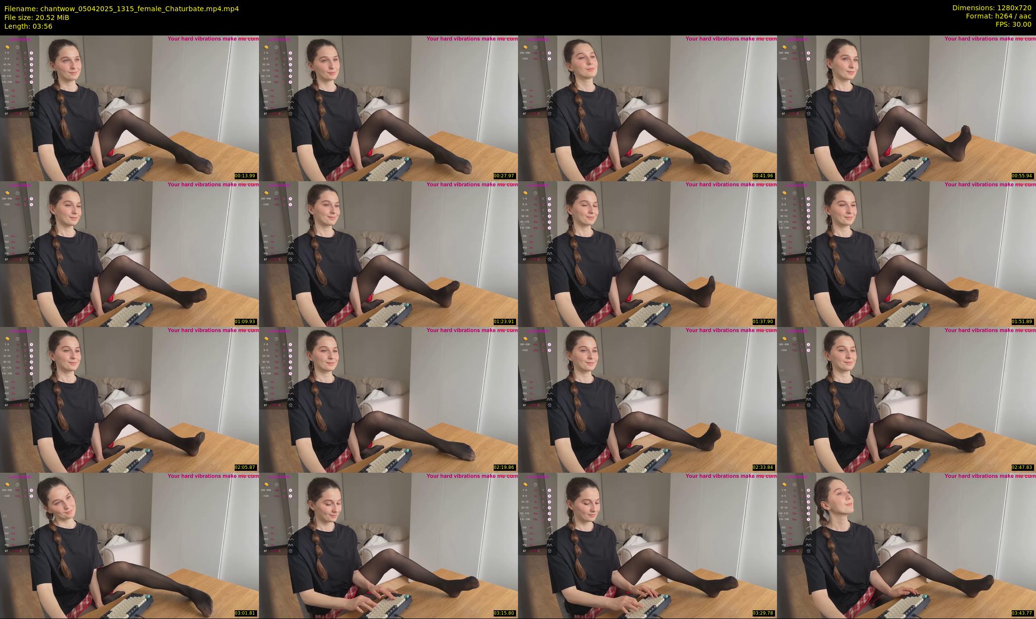 chantwow — 4 minute Chaturbate female cam show recording, 720p, Apr 5, 2025