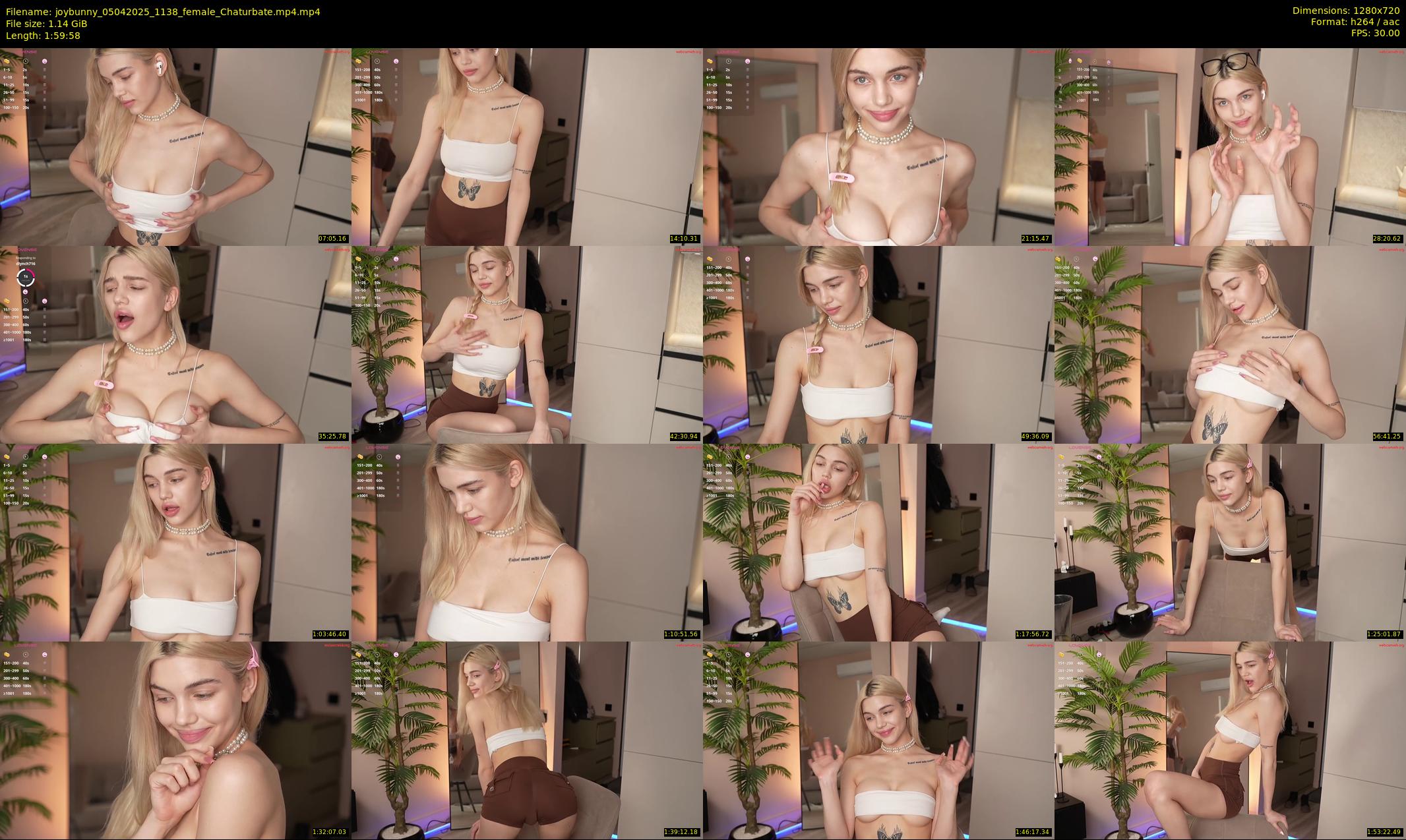 joybunny — 120 minute Chaturbate female cam show recording, 720p, Apr 5, 2025