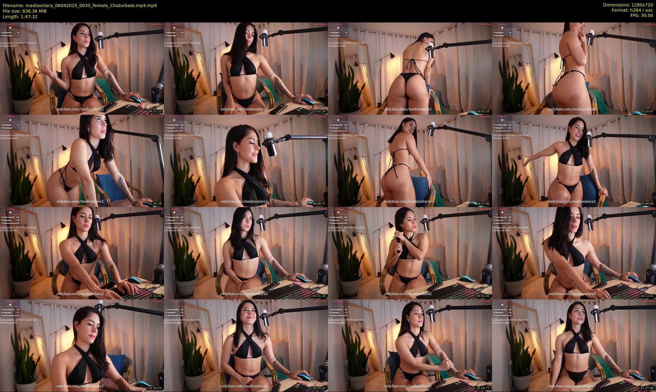 madisonlara — 108 minute Chaturbate female cam show recording, 720p, Apr 6, 2025