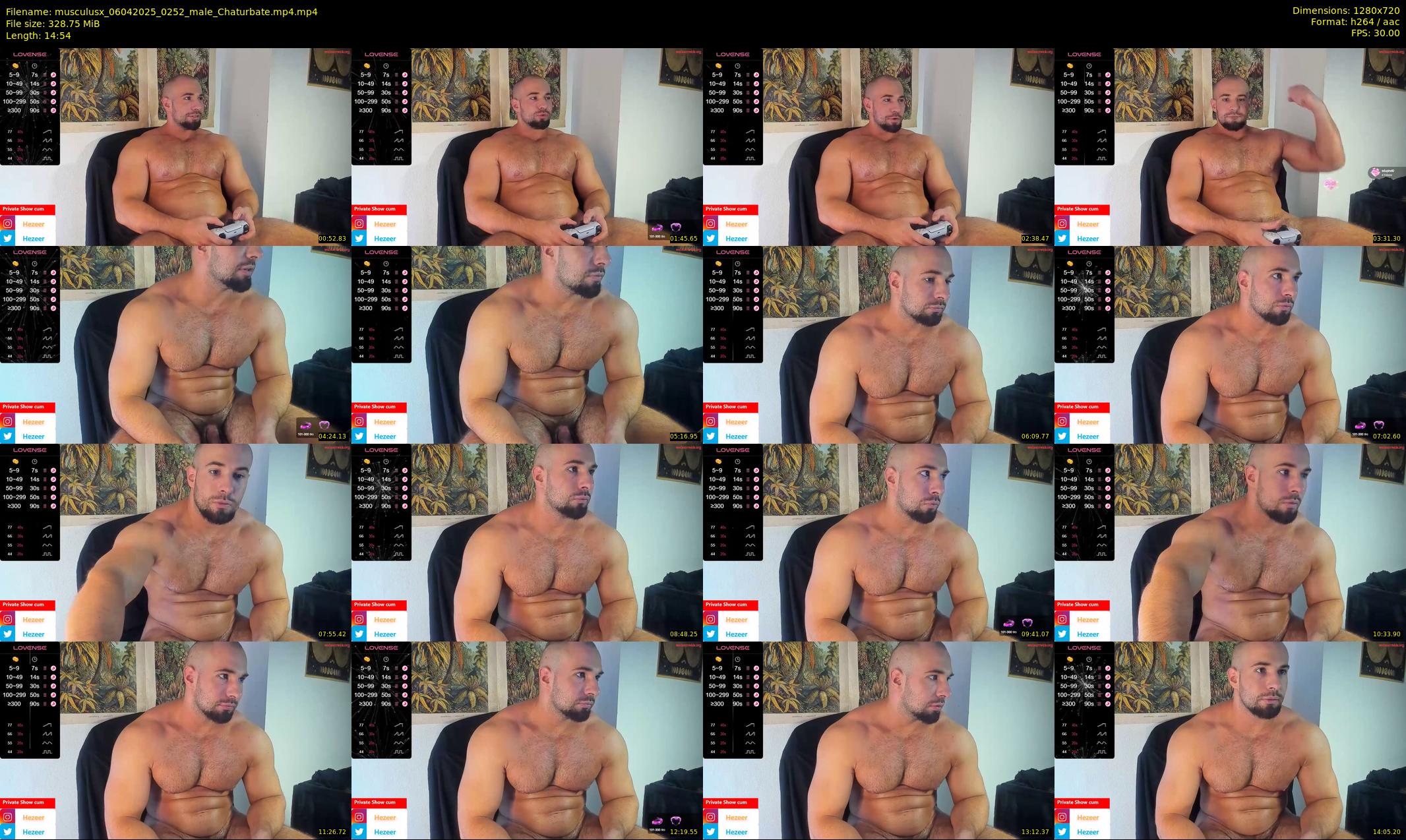musculusx — 15 minute Chaturbate male cam show recording, 720p, Apr 6, 2025