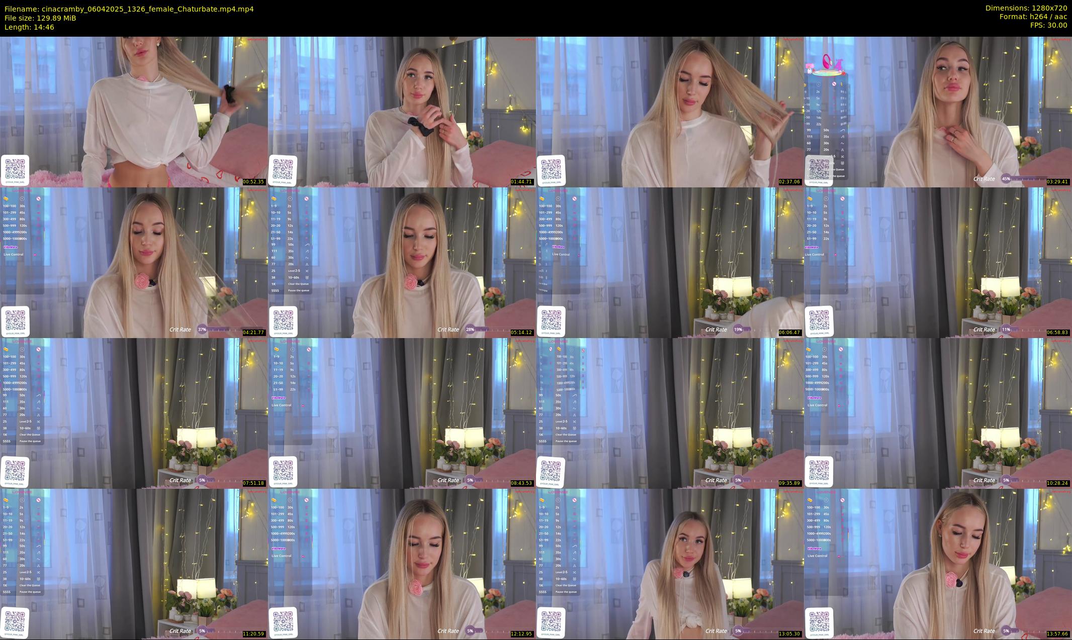 cinacramby — 15 minute Chaturbate female cam show recording, 720p, Apr 6, 2025