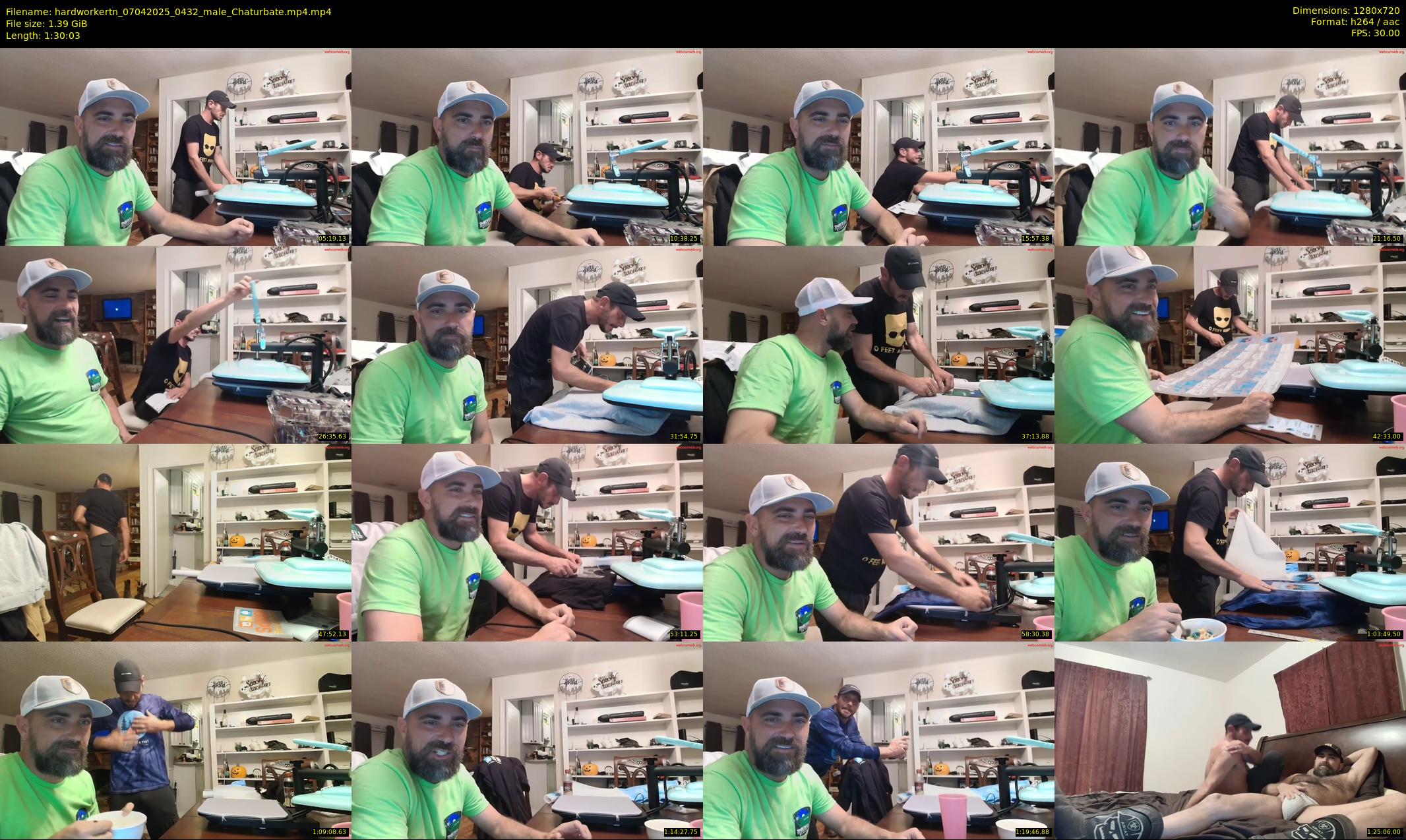 hardworkertn — 91 minute Chaturbate male cam show recording, 720p, Apr 7, 2025
