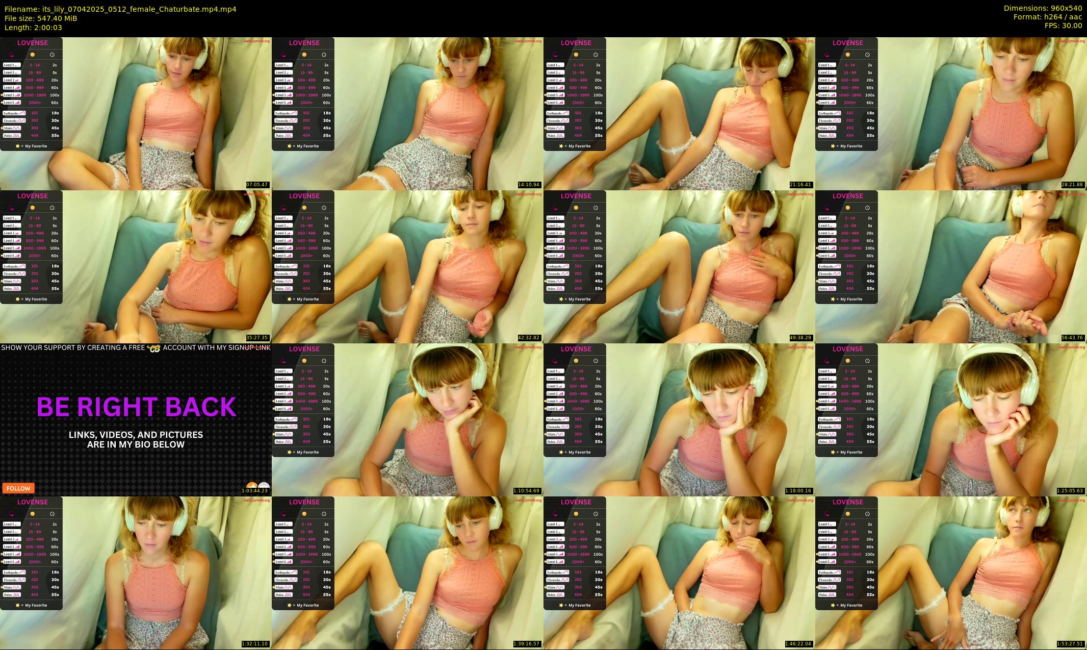 its_lily — 121 minute Chaturbate female cam show recording, 480p, Apr 7, 2025