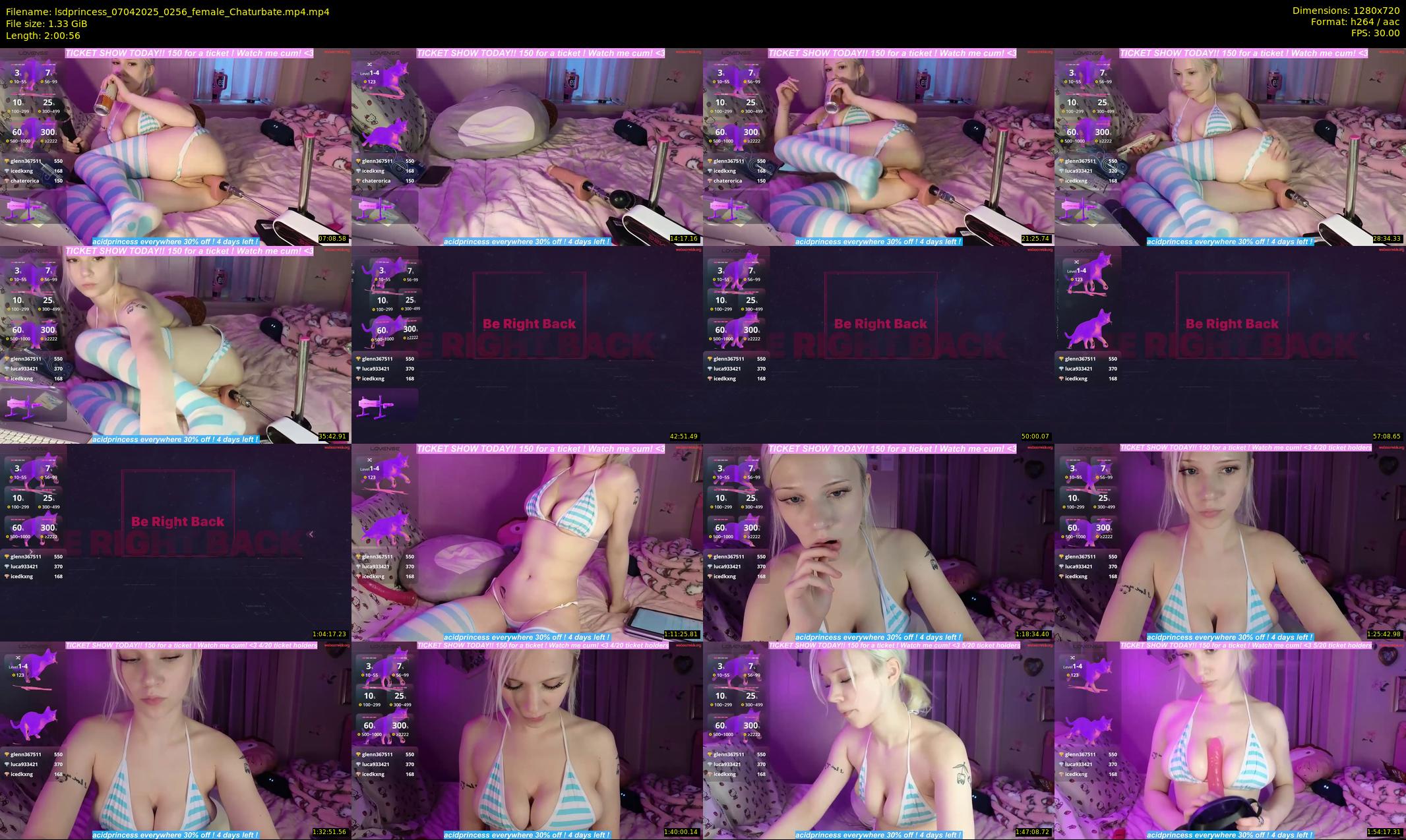 lsdprincess — 121 minute Chaturbate female cam show recording, 720p, Apr 7, 2025
