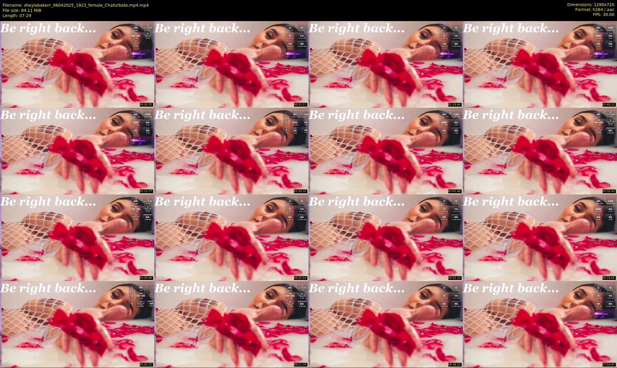 sheylabakerr — 8 minute Chaturbate female cam show recording, 720p, Apr 6, 2025