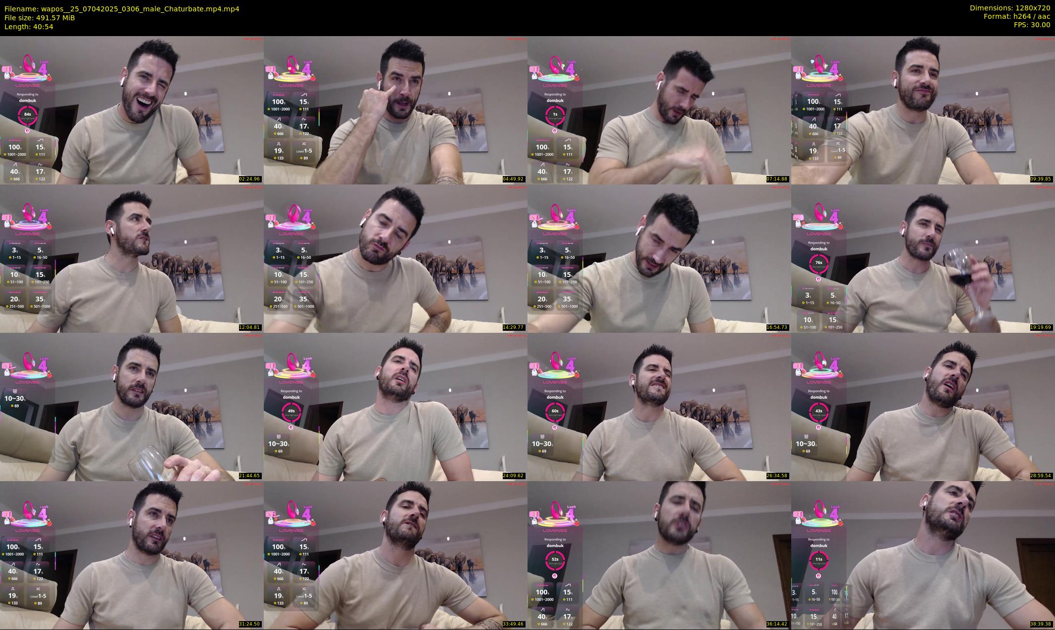 wapos__25 — 41 minute Chaturbate male cam show recording, 720p, Apr 7, 2025