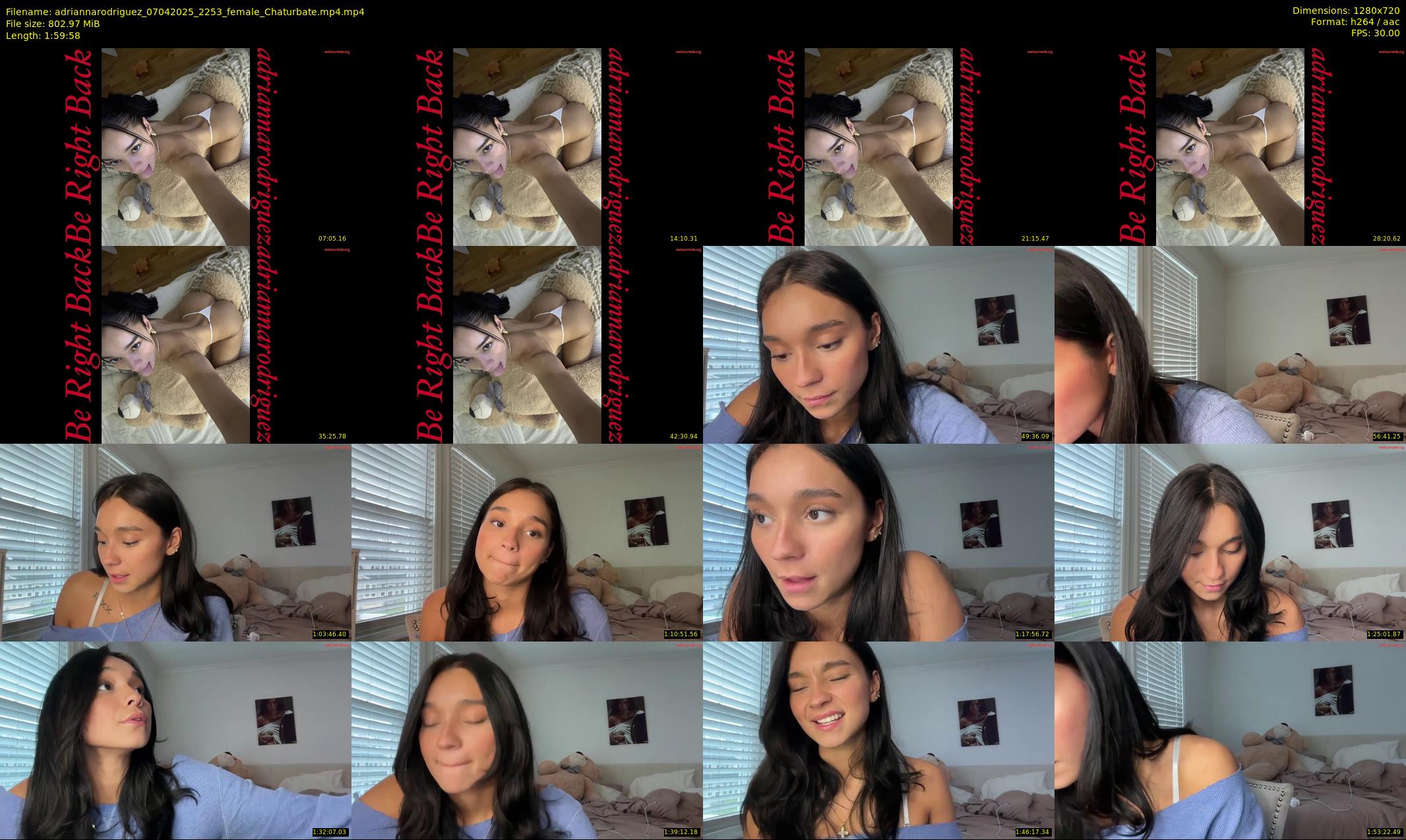 adriannarodriguez — 120 minute Chaturbate female cam show recording, 720p, Apr 7, 2025