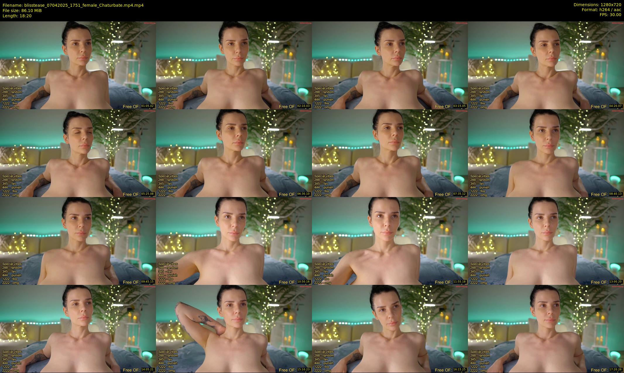 blisstease — 19 minute Chaturbate female cam show recording, 720p, Apr 7, 2025