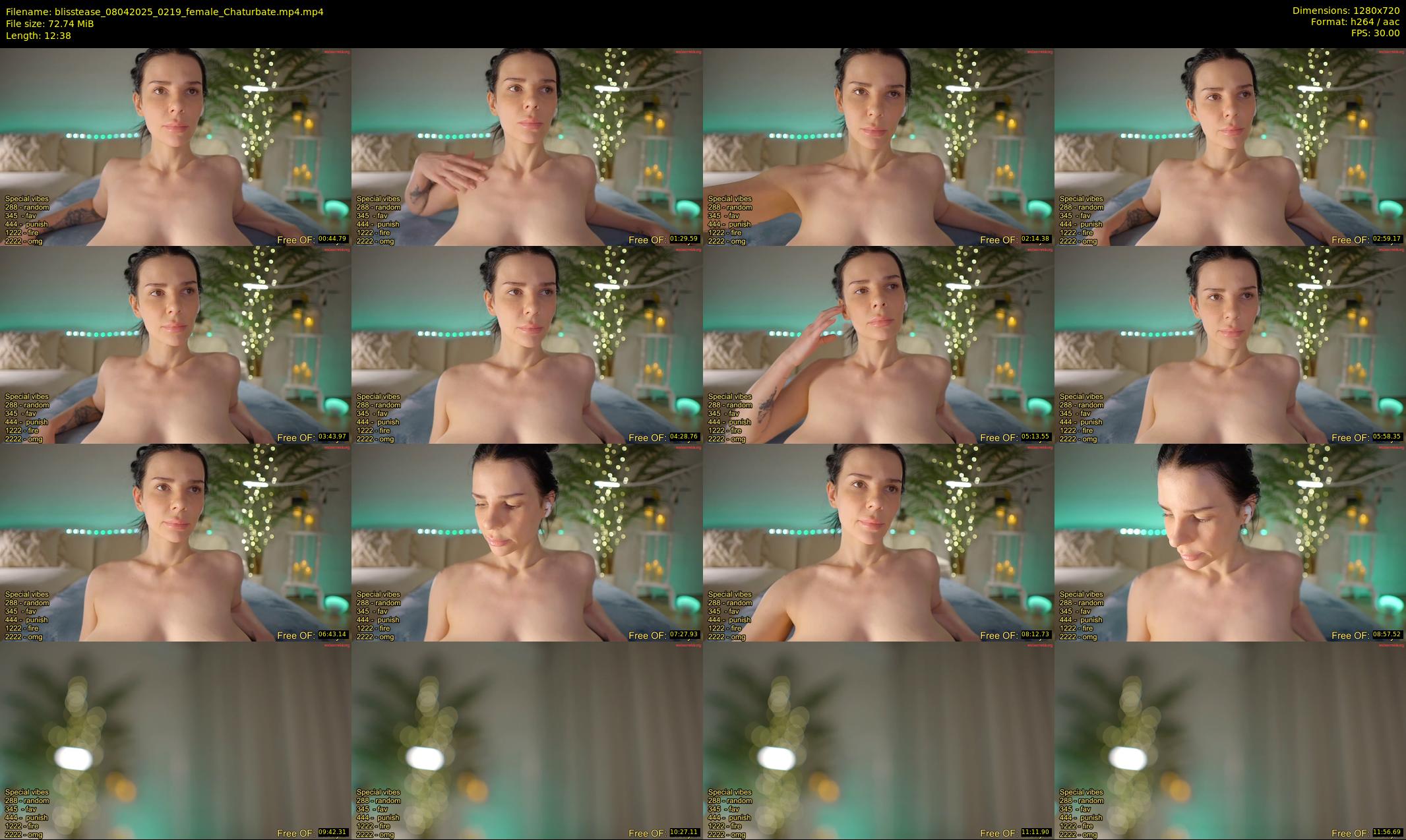 blisstease — 13 minute Chaturbate female cam show recording, 720p, Apr 8, 2025