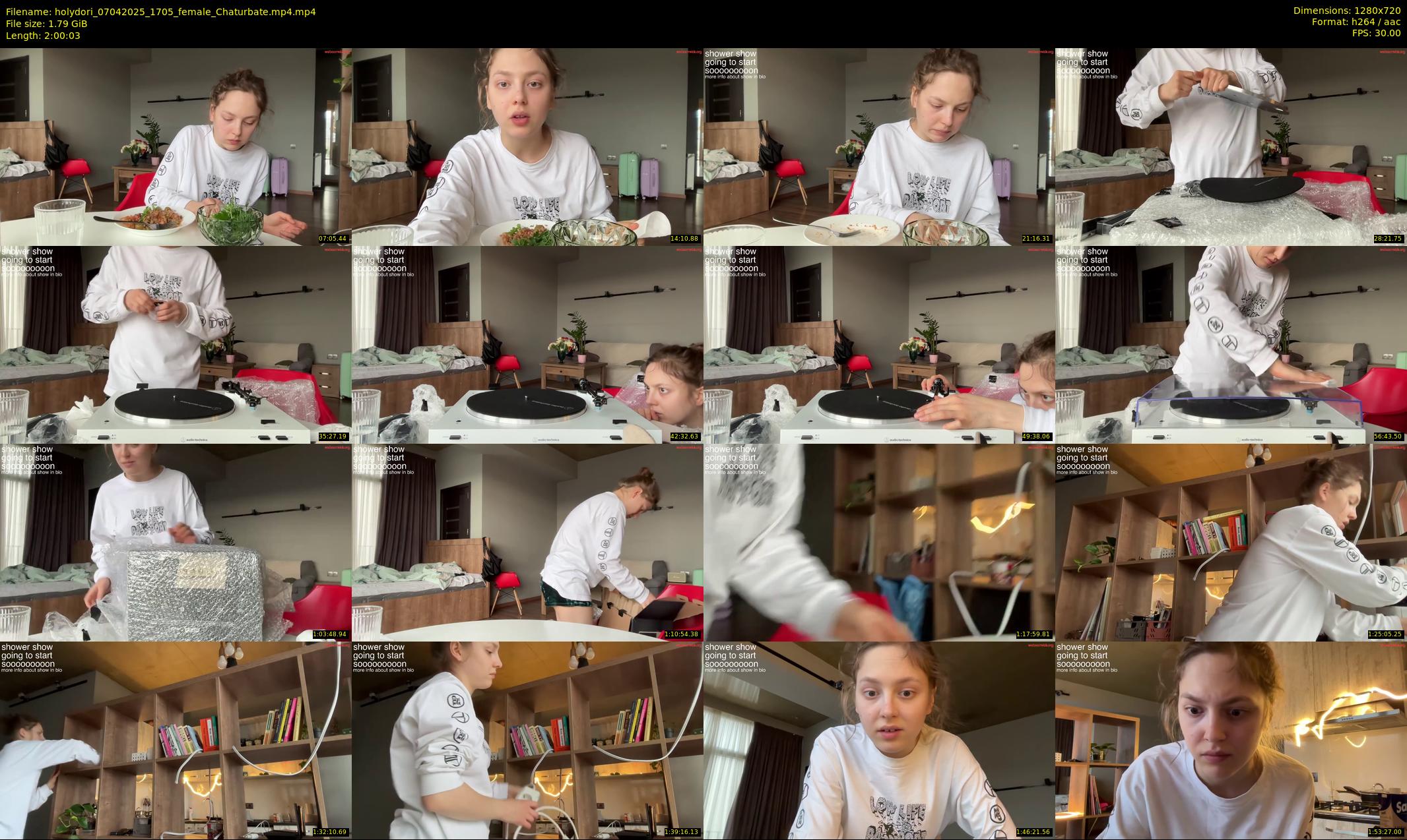 holydori — 121 minute Chaturbate female cam show recording, 720p, Apr 7, 2025