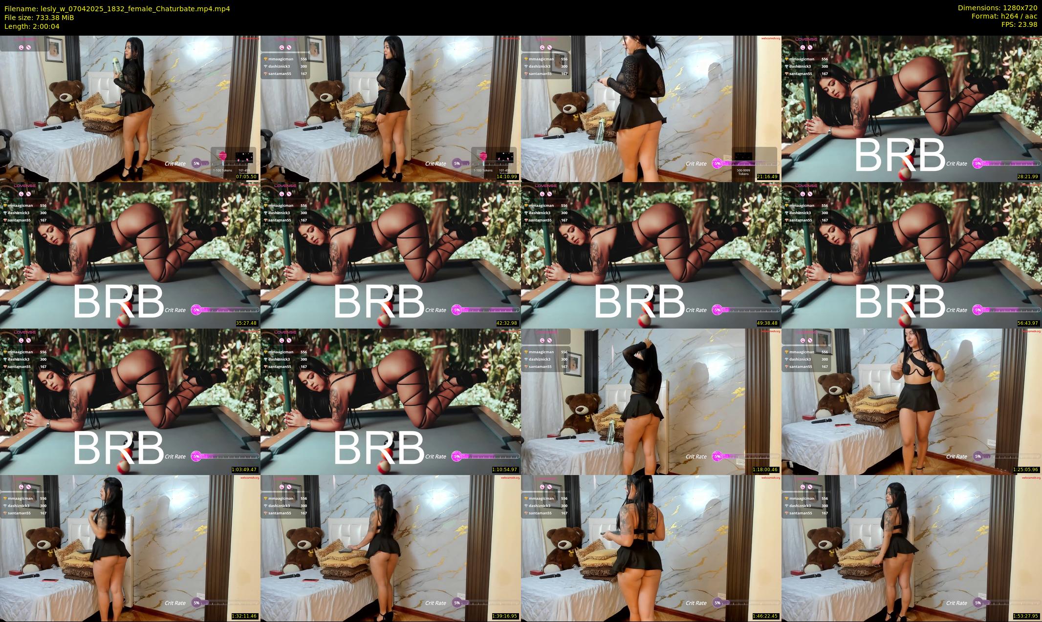 lesly_w — 121 minute Chaturbate female cam show recording, 720p, Apr 7, 2025