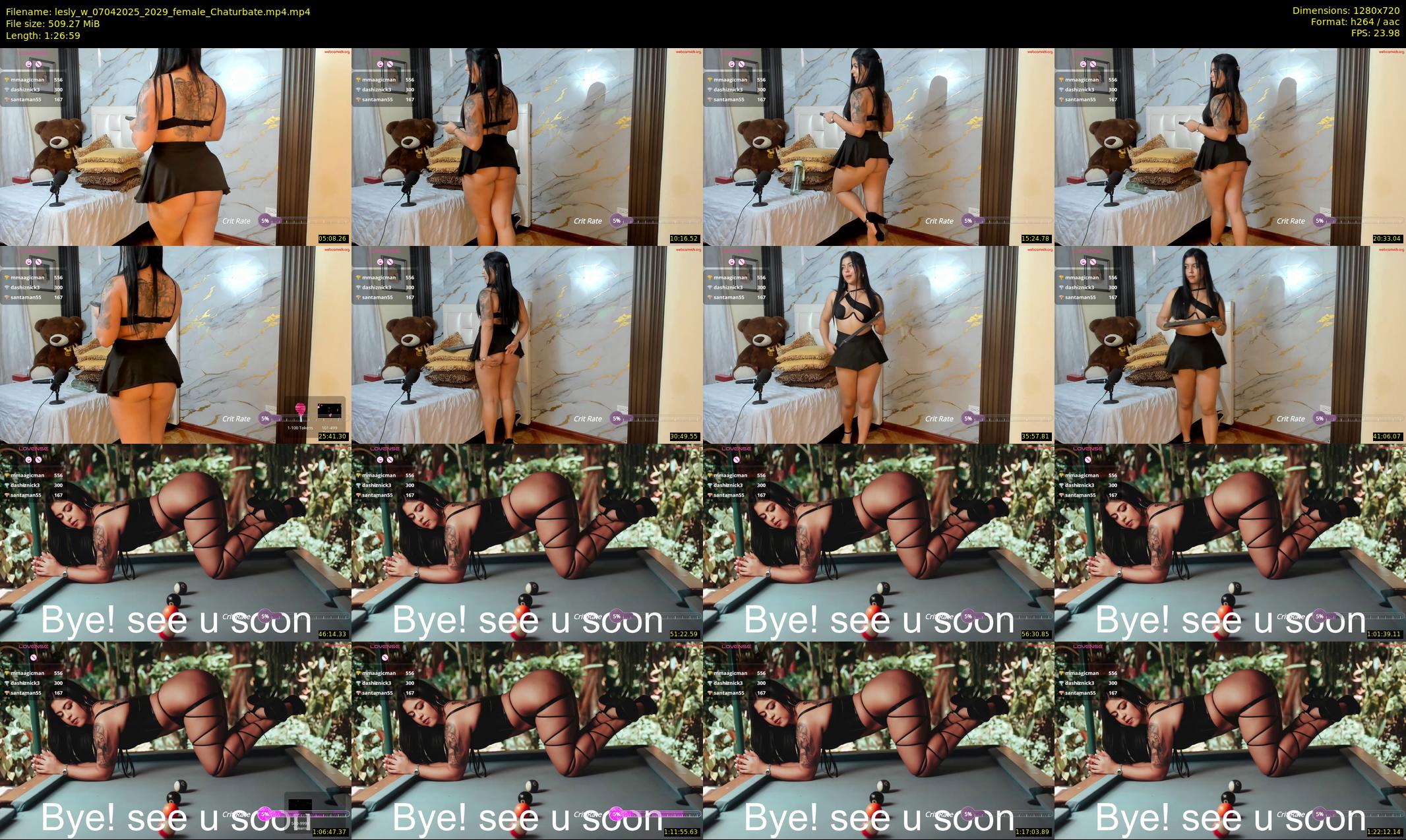 lesly_w — 87 minute Chaturbate female cam show recording, 720p, Apr 7, 2025