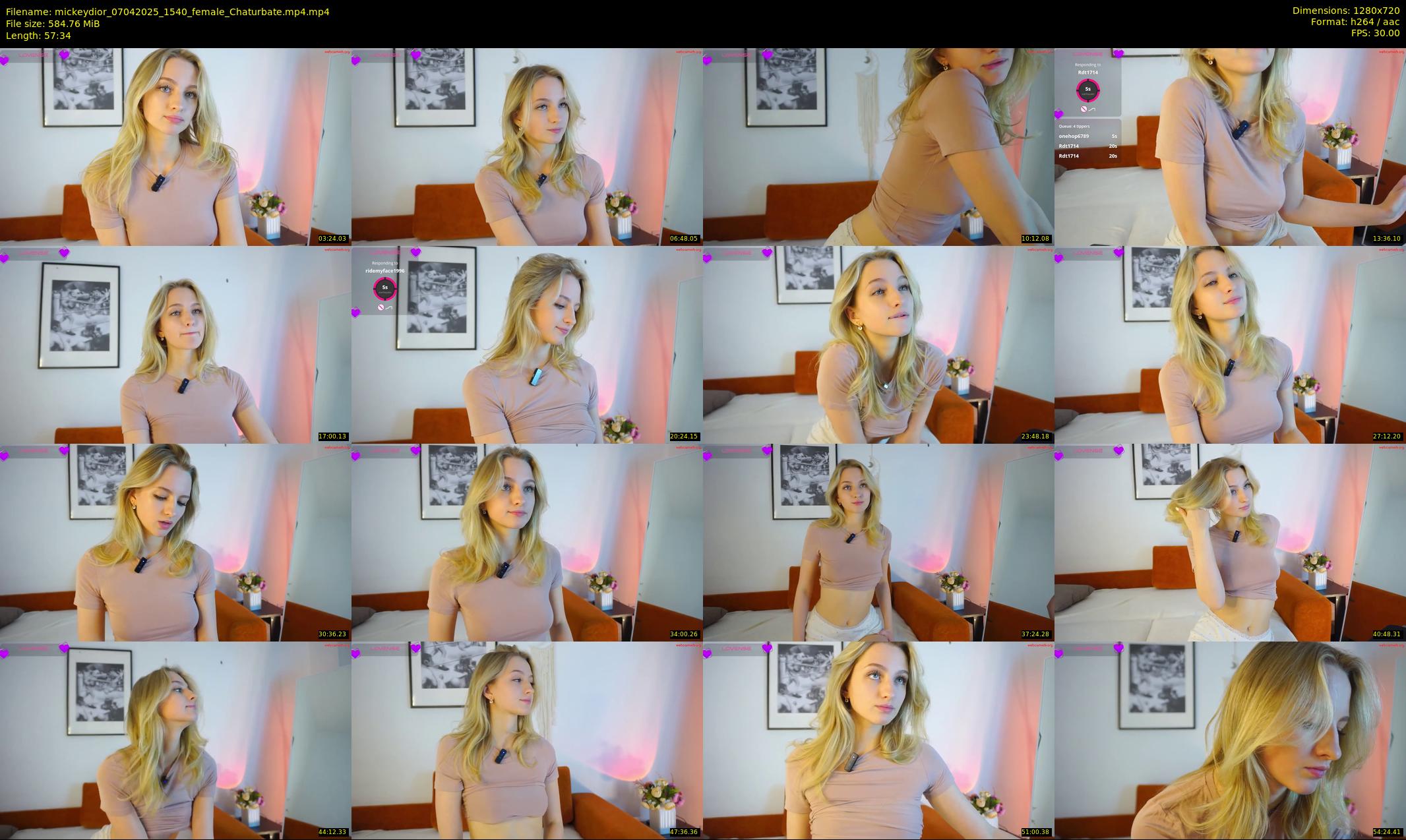 mickeydior — 58 minute Chaturbate female cam show recording, 720p, Apr 7, 2025