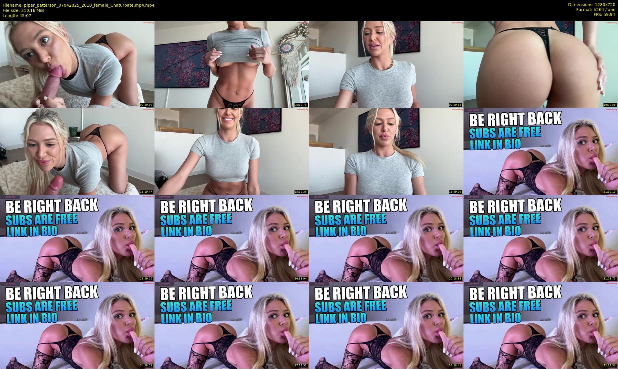 piper_patterson — 46 minute Chaturbate female cam show recording, 720p, Apr 7, 2025