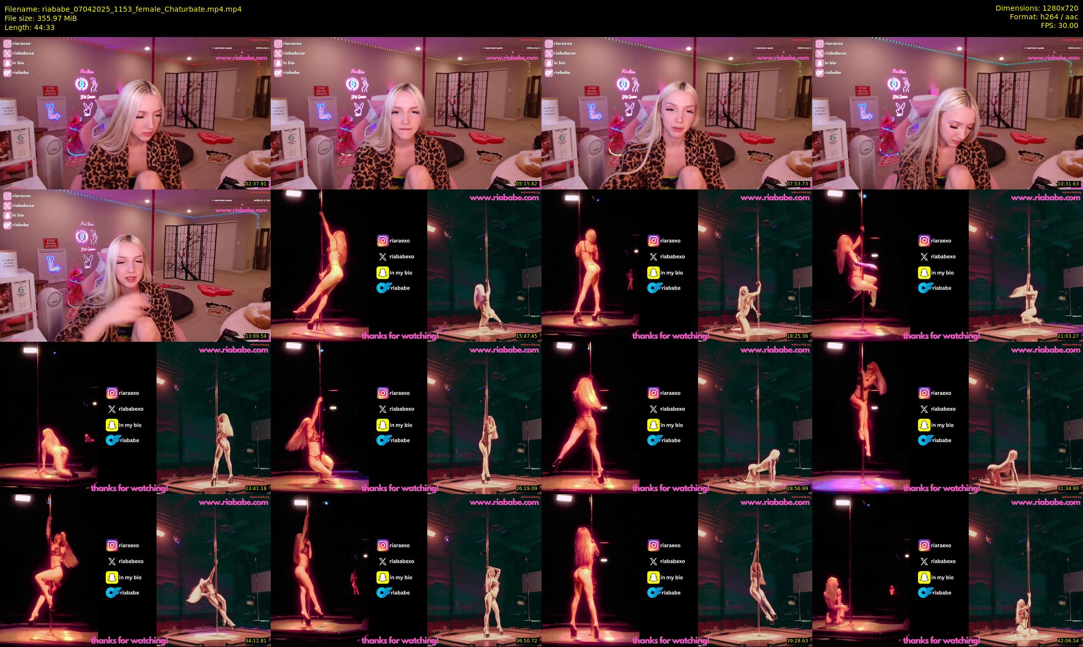 riababe — 45 minute Chaturbate female cam show recording, 720p, Apr 7, 2025