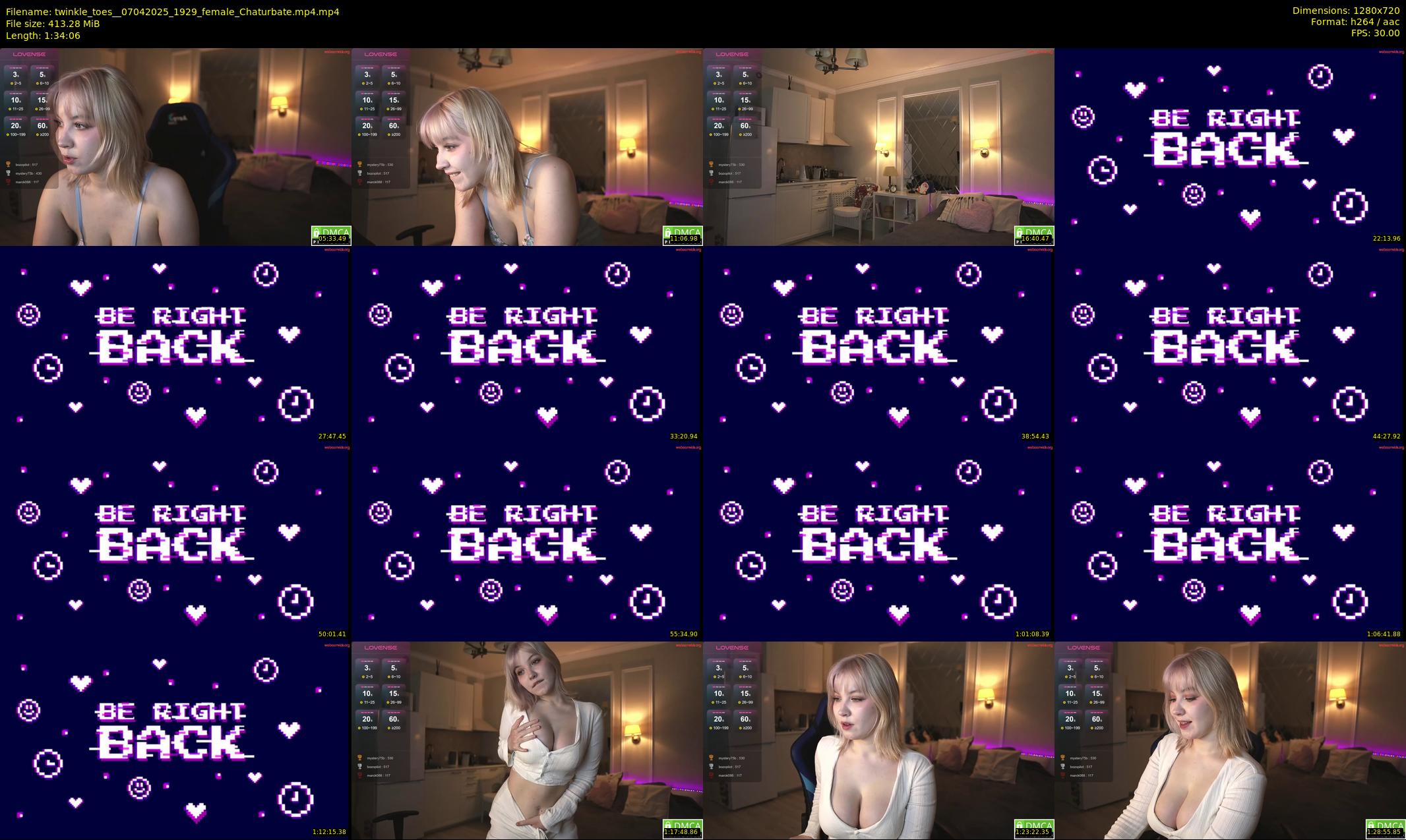 twinkle_toes_ — 95 minute Chaturbate female cam show recording, 720p, Apr 7, 2025