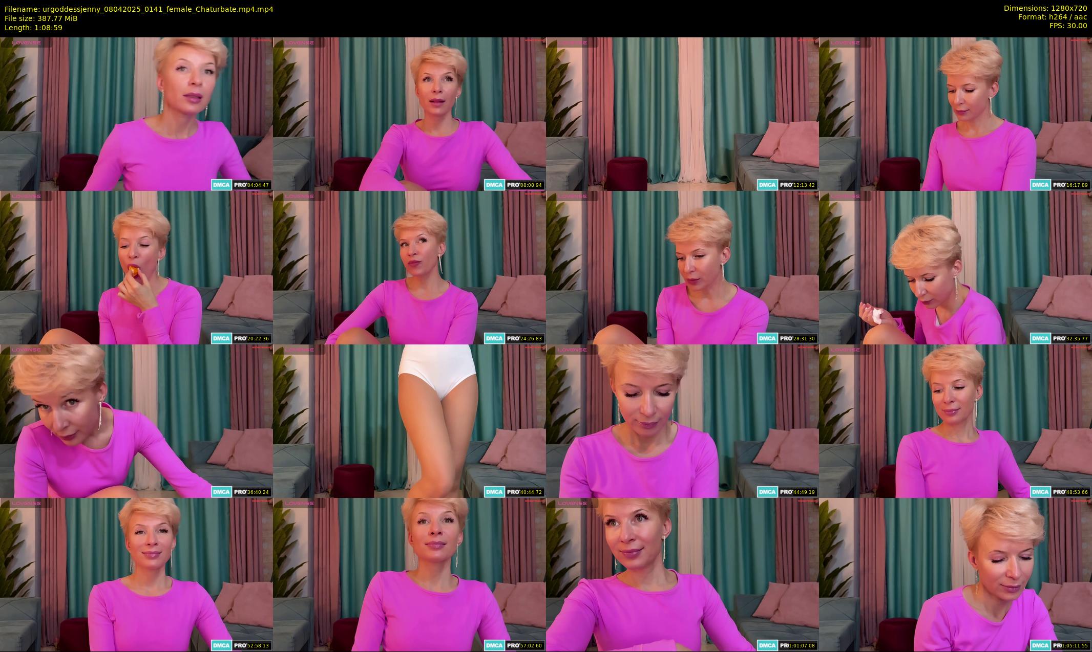 urgoddessjenny — 69 minute Chaturbate female cam show recording, 720p, Apr 8, 2025