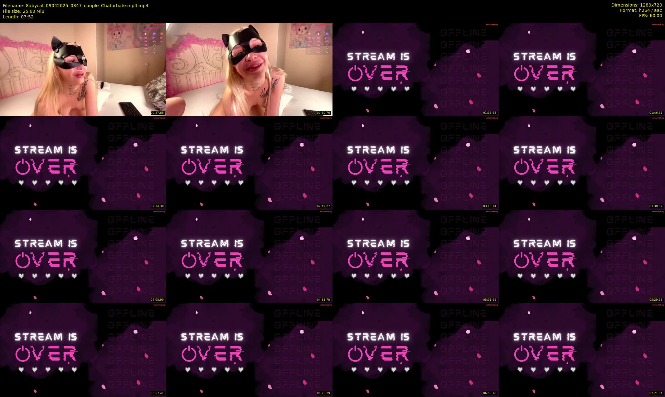 8abycat — 8 minute Chaturbate couple cam show recording, 720p, Apr 9, 2025